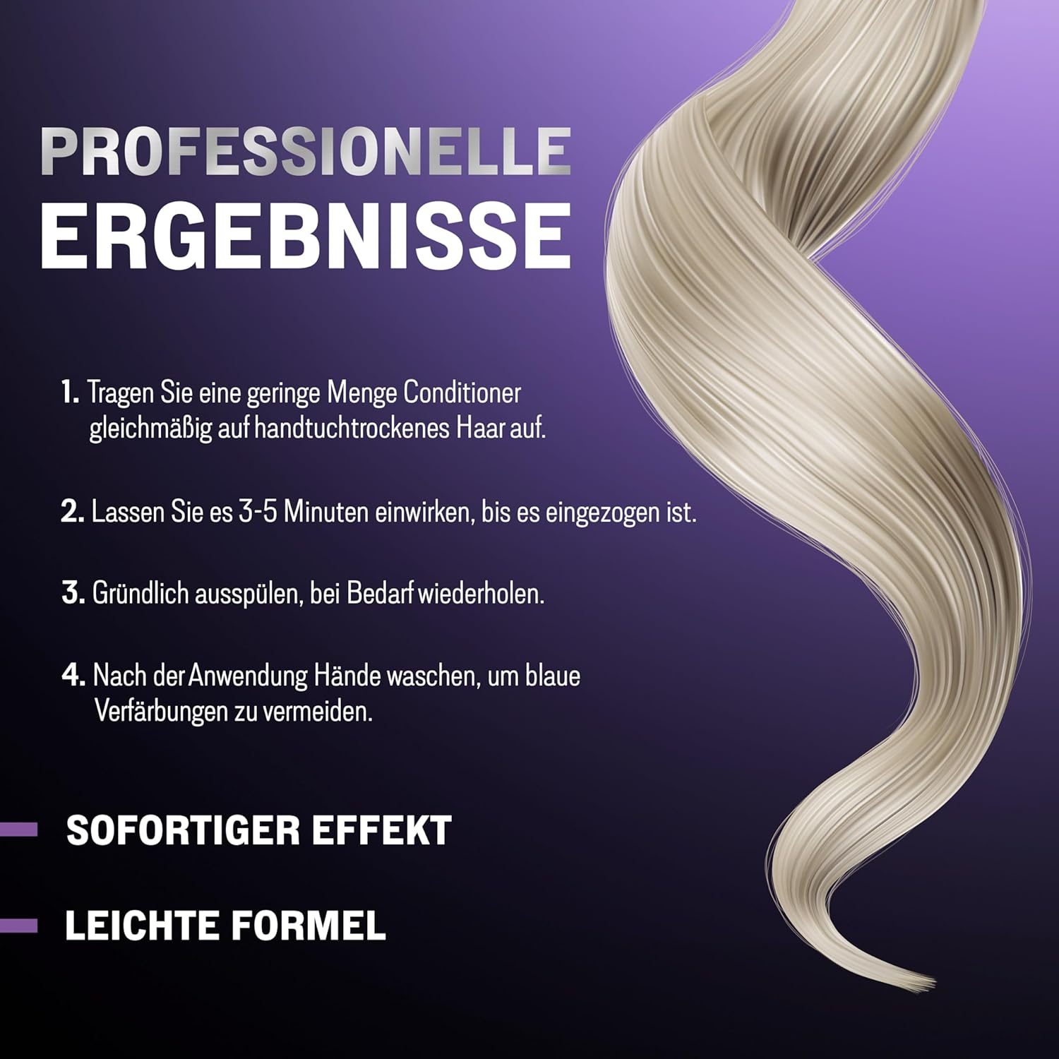 JOANNA Professional Silver Boost Complex - Hair Conditioner for Women - Colour Improving Conditioner - Neutralisation of Unwanted Yellow Tones - Silver Cool Reflections - Content 500 G image number 4