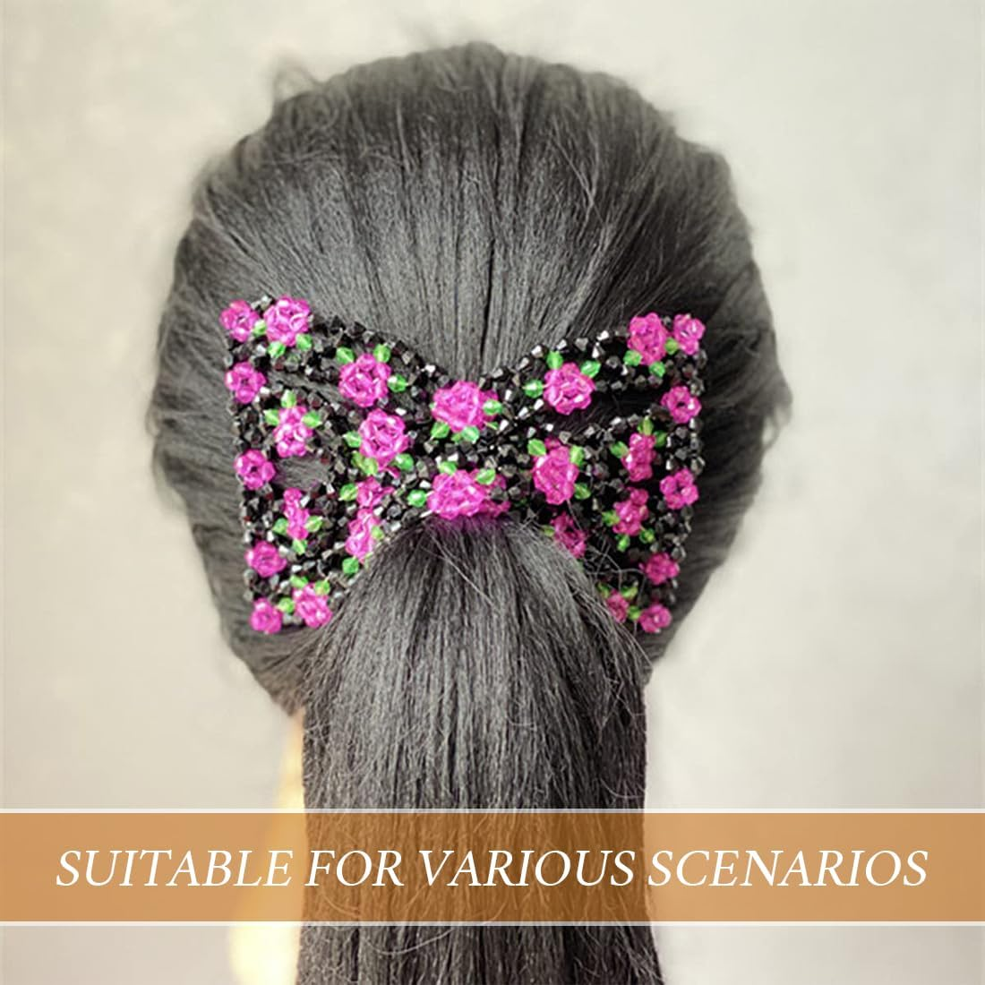 PNPGDYK Pack of 2 Flower Hair Combs for Pushing, Hair Pins, Hair Clips, Women, Durable Double Hair Comb, Beads for Women, Girls, Hair Accessories, DIY Hairstyle