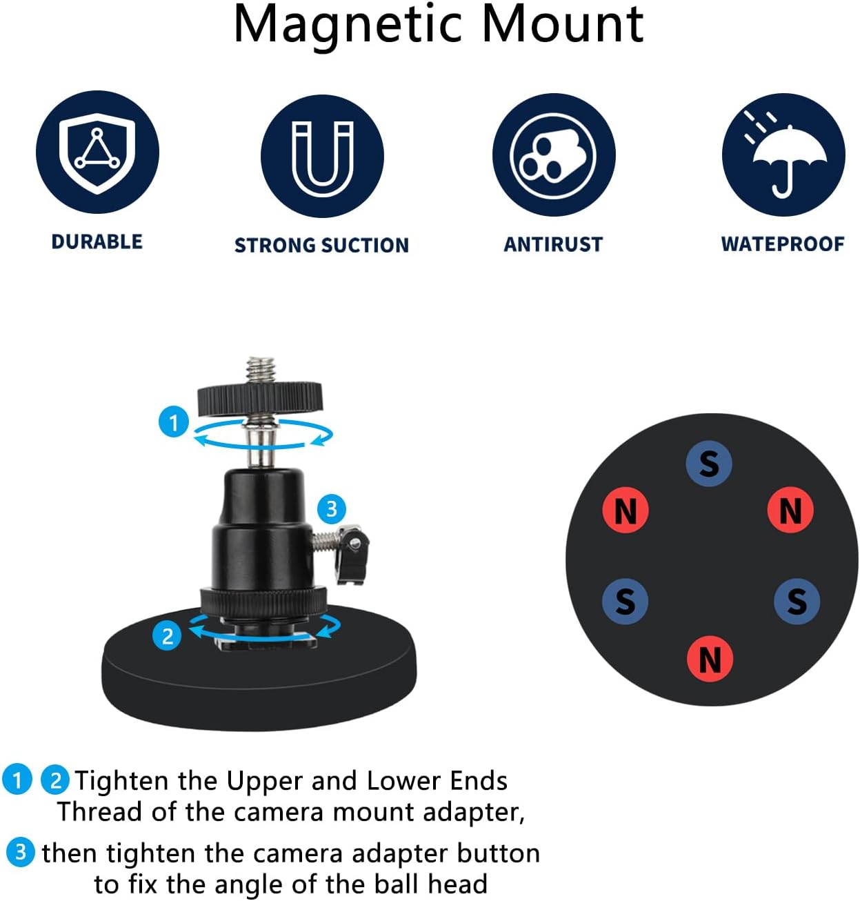 Magnetic Camera Mount Compatible with Ring Outdoor Cam Plus, Ring Stick up Cam Battery(2Nd, 3Nd), Indoor Outdoor Camera Magnetic Mount, Rubber Coated Base Magnet, 1Pack image number 4