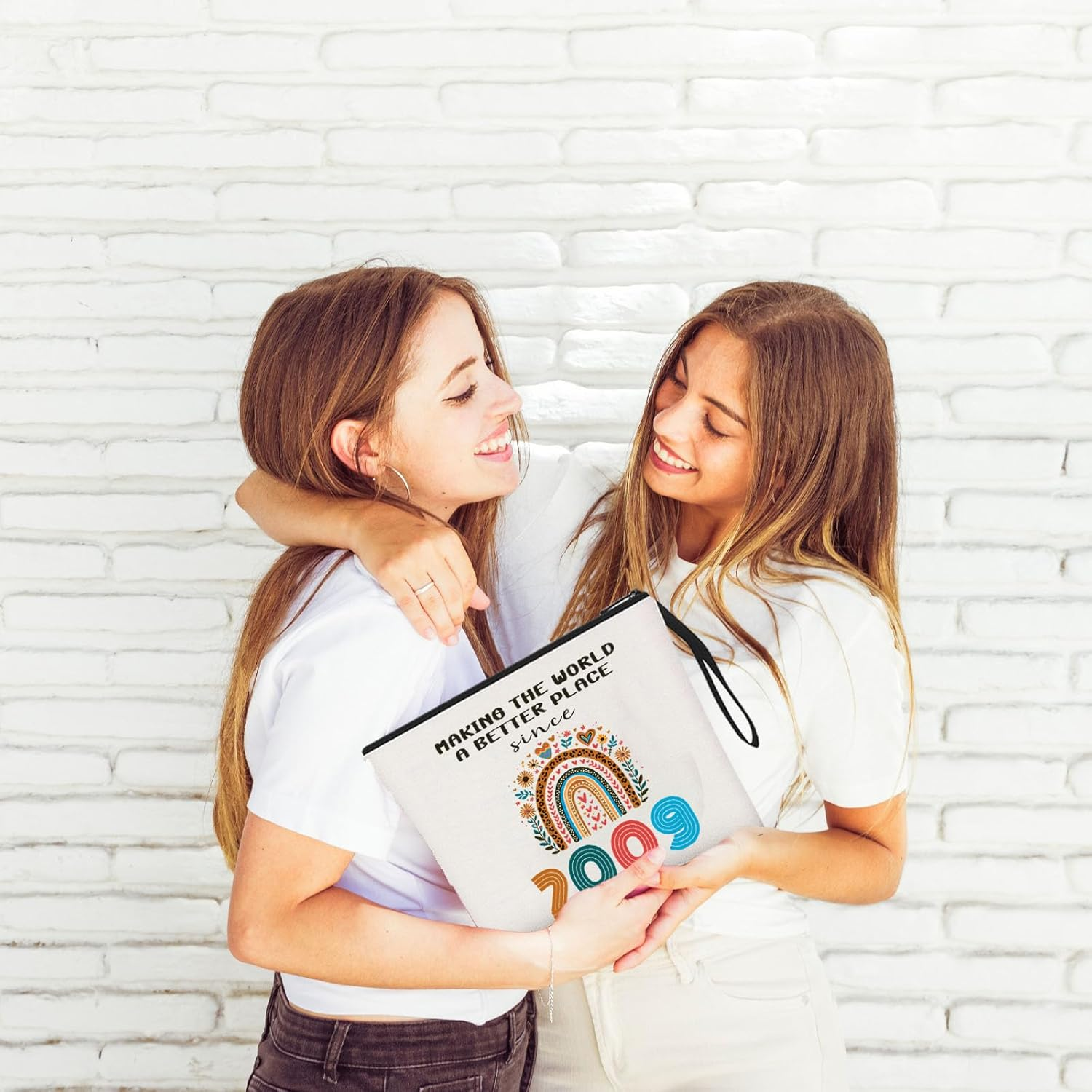 Sweet 16Th Birthday Gift for Girl Zipper Bag 2009S Happy Birth-Day Decoration for Teenage 16-Year-Old Girl Birthday Gift Christmas Gift, Gift for Daughter, Sister, Granddaughter Travel Bag Pouch image number 5