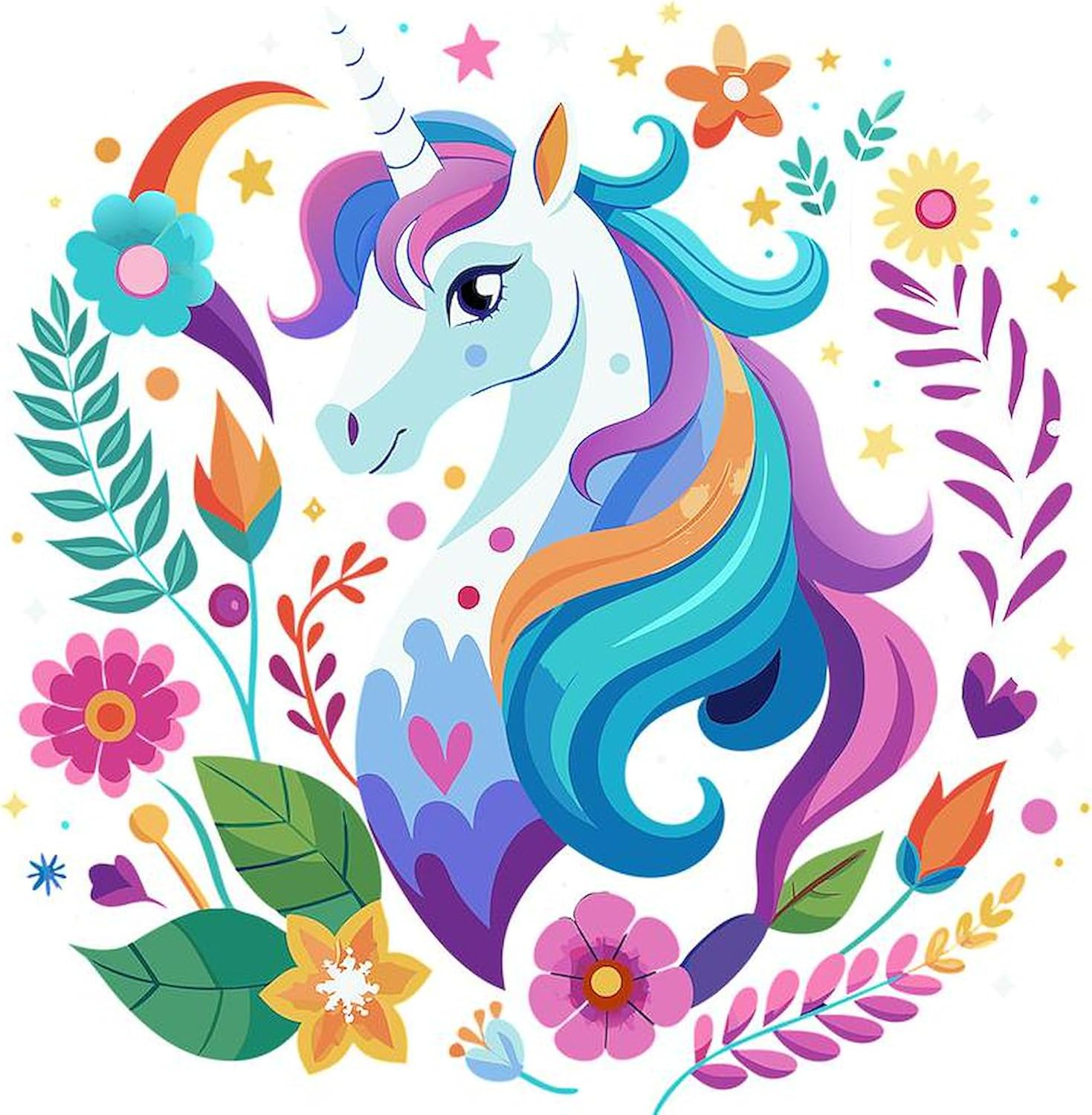 Cafepress Colorful Whimsical Unicorn Decorative Fabric Shower Curtain 70"X72"