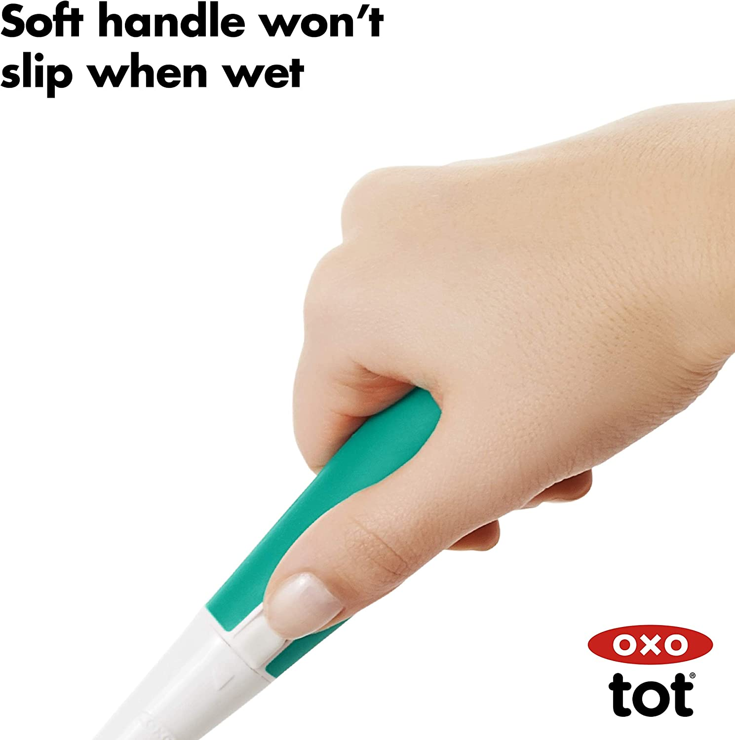 OXO TOT Bottle Brush with Stand, Teal image number 4