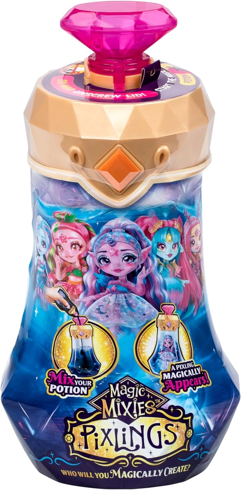 Magic Mixies Pixlings. Amber the Dragon Pixling. the Unicorn Pixling Create & Mix a Magic Potion That Magically Reveals a Beautiful 16.5Cm (6.5") Pixling Doll inside a Potion Bottle! image number 3