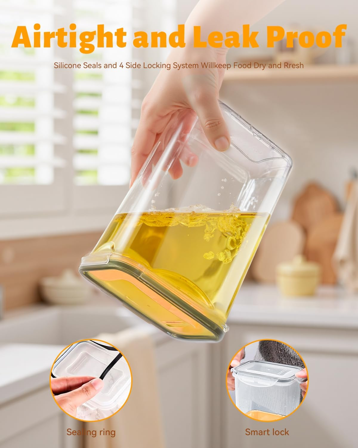 Airtight Food Storage Container - 48Pcs Kitchen Storage & Organisation Set with Lids, BPA Free Pantry Storage Containers Organiser for Cereal, Flour, Sugar, Dry and Wet Food, Includes Labels