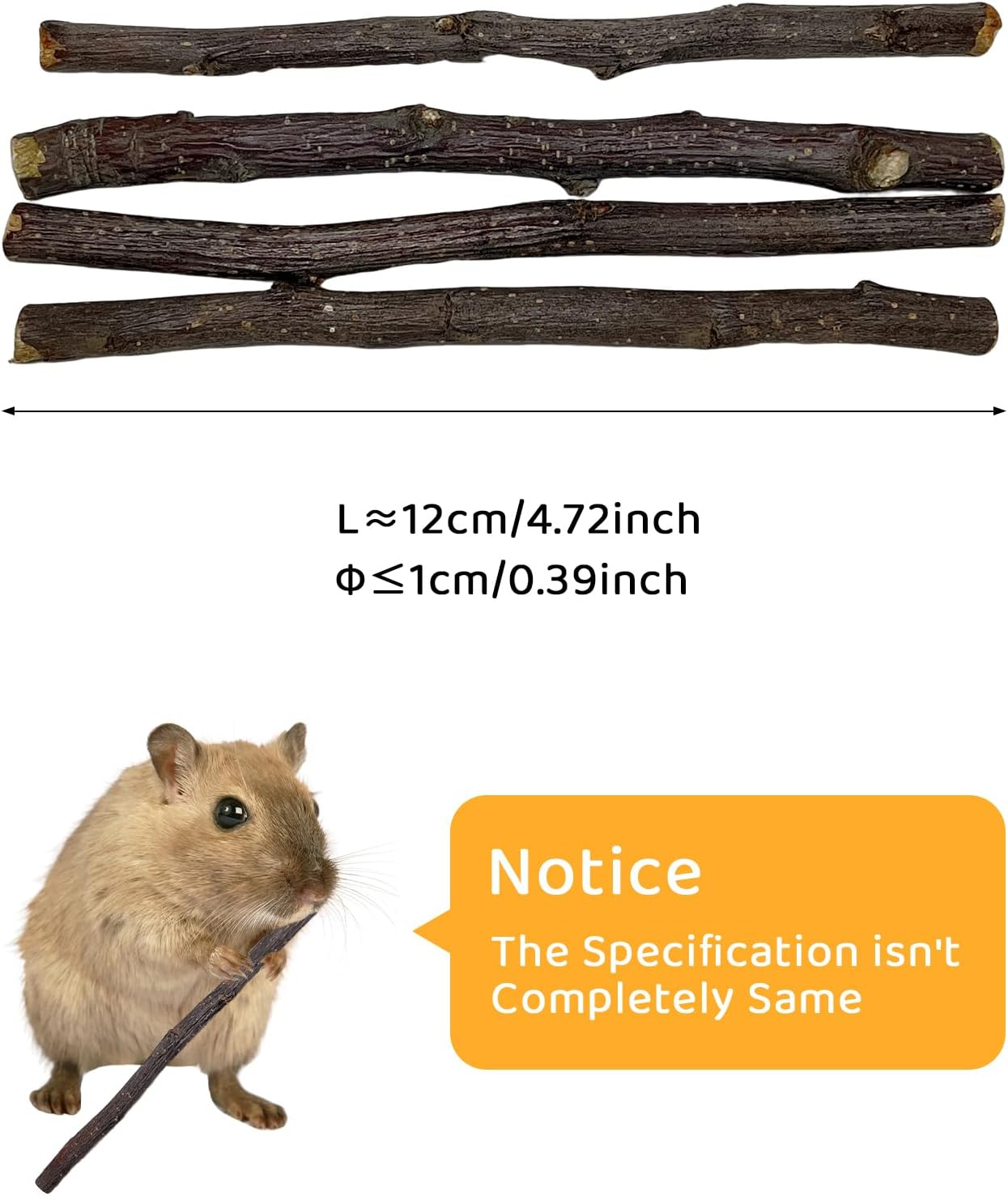 600G Apple Sticks Small Animals Wooden Pet Chew Treats Toys for Guinea Pigs Hamsters Rabbits Chinchillas Squirrels Small Animal Molar Wood Treats Toys image number 6