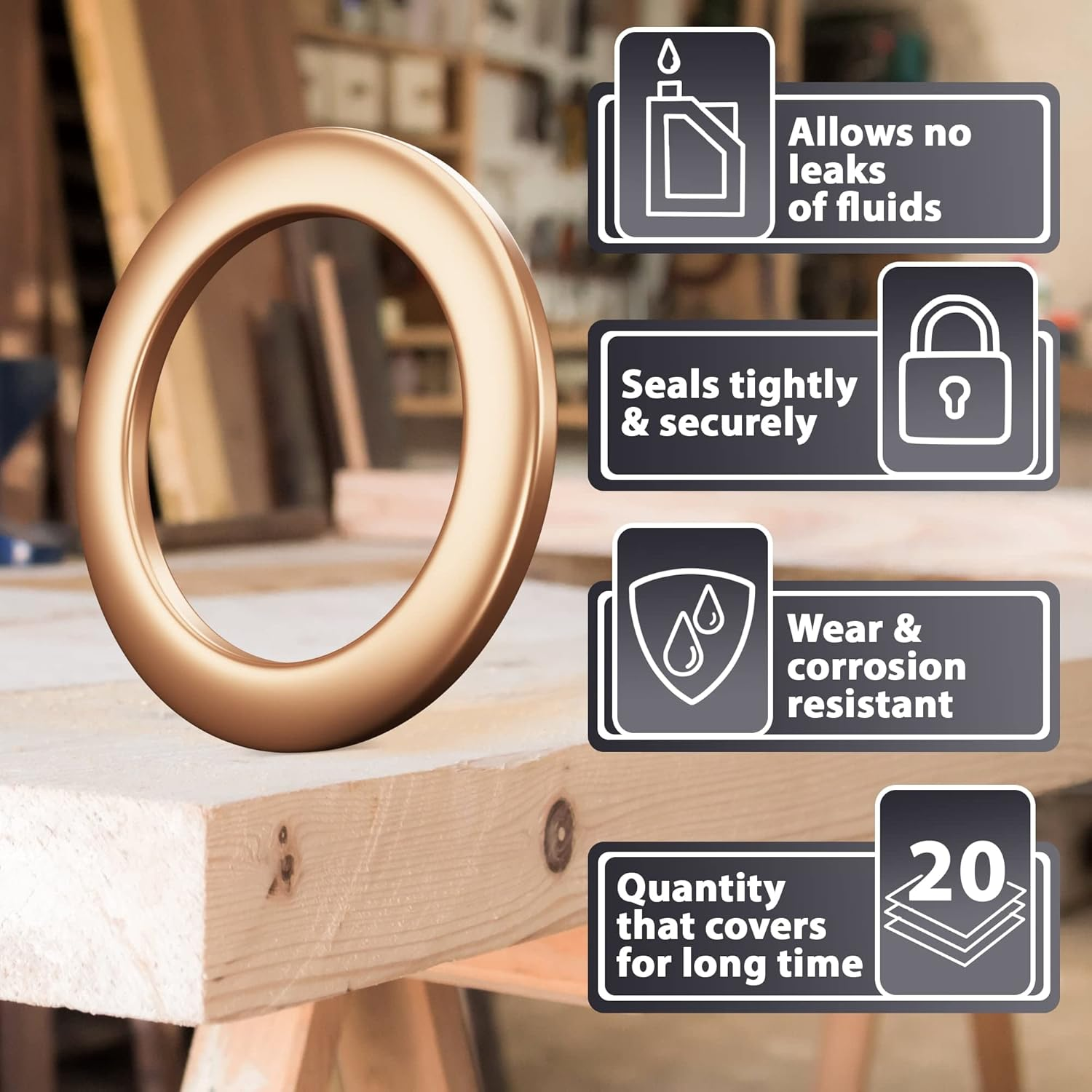 15 Pcs Oil Drain Plug Gasket - 14Mm Cooper Crush Washer Oil Drain Plug - Replacement for Mercedes Oil Crush Washer OEM PN 007603-014106 by AUTOMAJOR image number 1