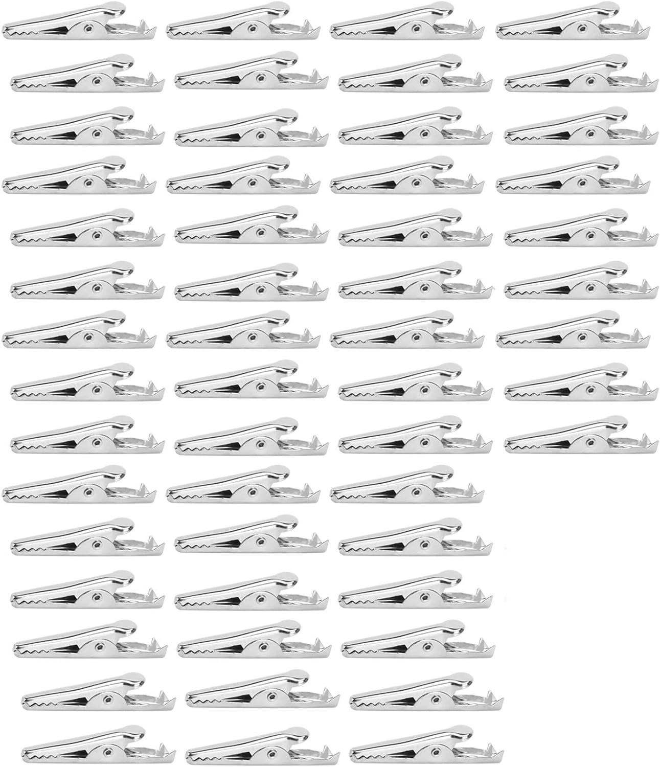 Spacesea 50 Pcs Metal Alligator Clip, Clip, Silver Tone Alligator Clips, Clamps, Versatile Professional Grade Electrical Testing Clips image number 1