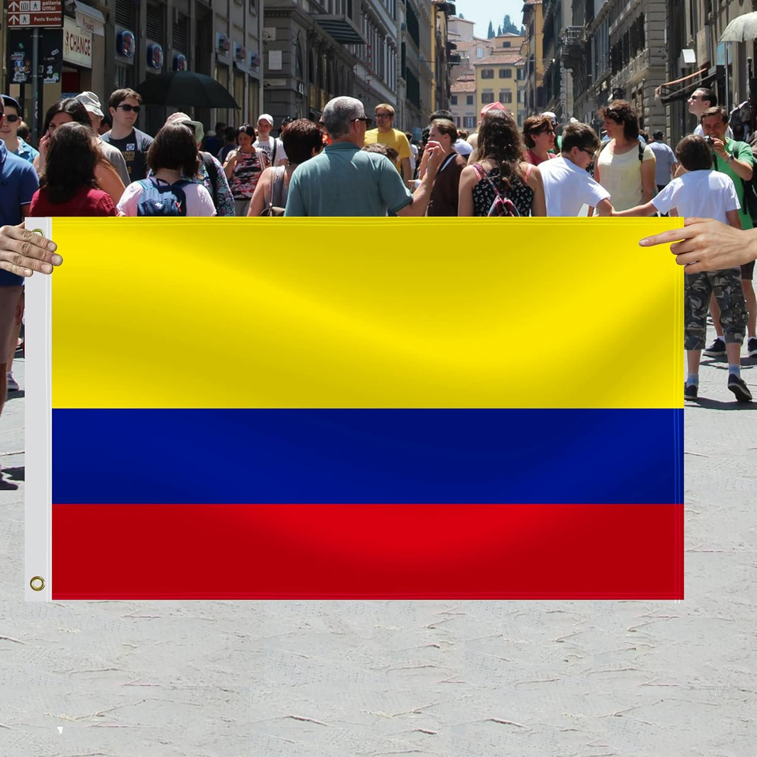 3&times;5 FT Colombia Flag,Large Colombians National Decor,Double Side Digital Printed 75D Polyester Banner with Canvas Header Brass Grommet image number 3