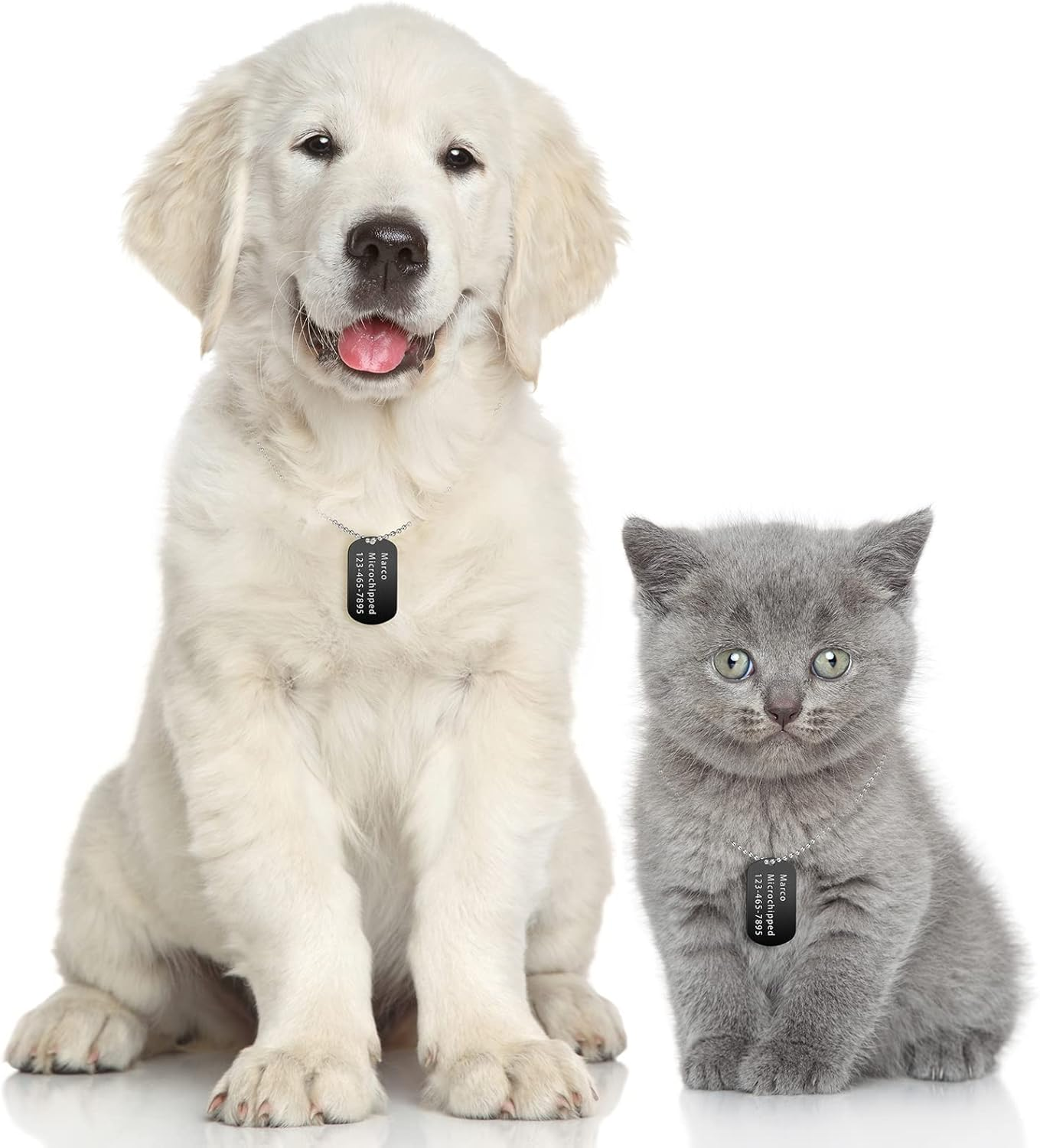 200 Pcs Military Dog Tags Set Including 100 Pcs Aluminum Blank Dog Tags 100 Pcs Ball Steel Chain Rectangle Blank Tag Blanks Metal Stamping Tags for DIY Decorative Craft Pet Dog ID Tags (Black)