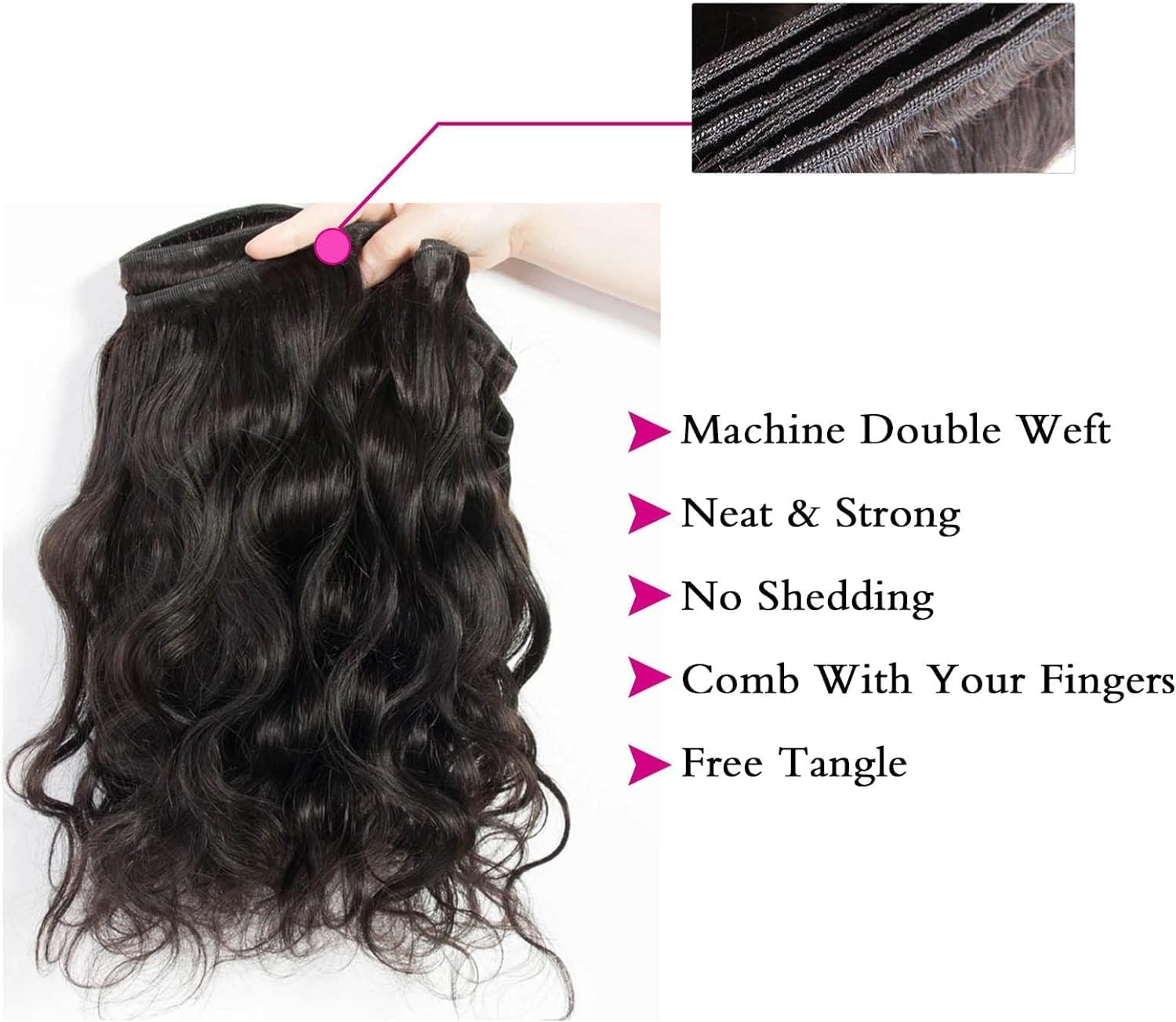 Body Wave Bundles Human Hair 18 Inch 10A Grade Human Hair Bundles Body Wave 1 Bundle 100% Unprocessed Brazilian Virgin Hair Extensions image number 2