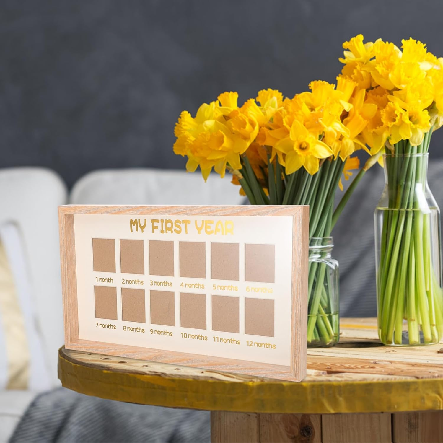 Kisangel Milestone Photo Frame for Display Fun Creative Home Decor for Shower Present Design for Tabletop Use image number 3