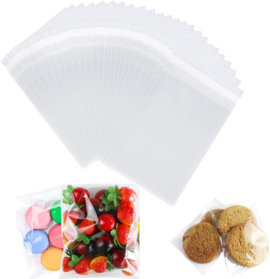 200 Pcs Clear Self Sealing Cellophane Bags,3.9 * 3.9In Resealable Cellophane Bag for Packaging Cookies, Candy and Products image number 5