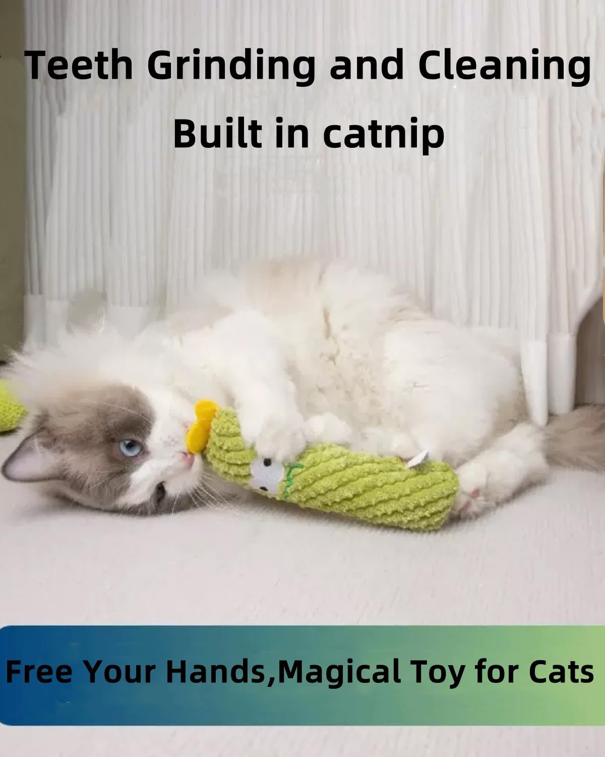 5 Pack Catnip Toys,Organic Cat Nip Filled Toys for Indoor Cats, Interactive Plush Chew Fun without Cotton, Teething Soft Pet Toy for Kittens Small Cat Toys image number 4