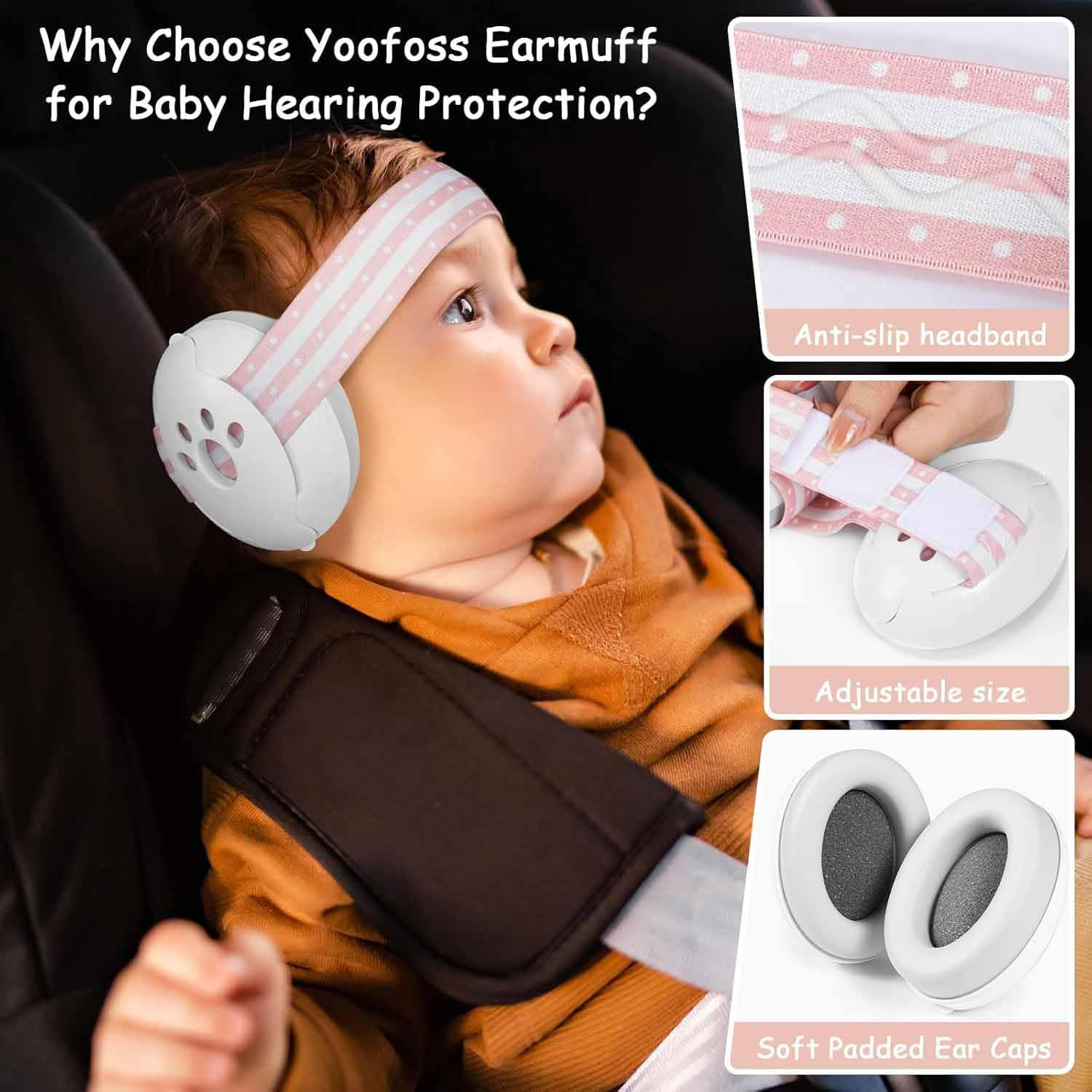 Yunking Baby Ear Muffs Noise Protection for Infant and Babies up to 36 Months - Noise Cancelling Headphones for Ear Protection, Sleep, Travel image number 6