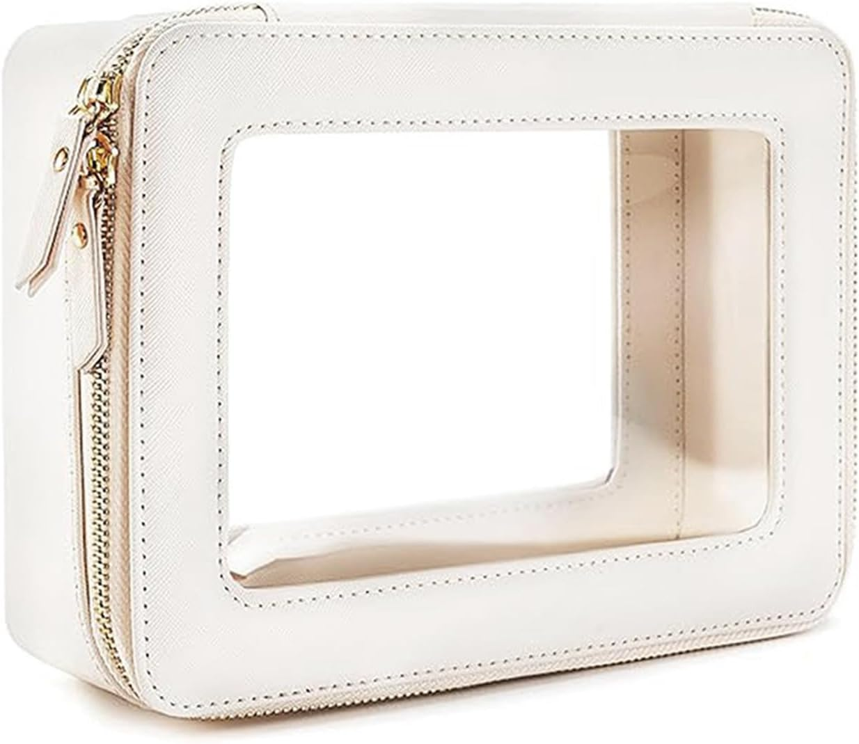 Clear Toiletry Bag, Clear Makeup Bag, Travel Toiletry Bag for Women and Men, Waterproof Small Cosmetic Bag with Zipper, TSA Approved, Compatible with Travel Essentials(White), Ermaoo