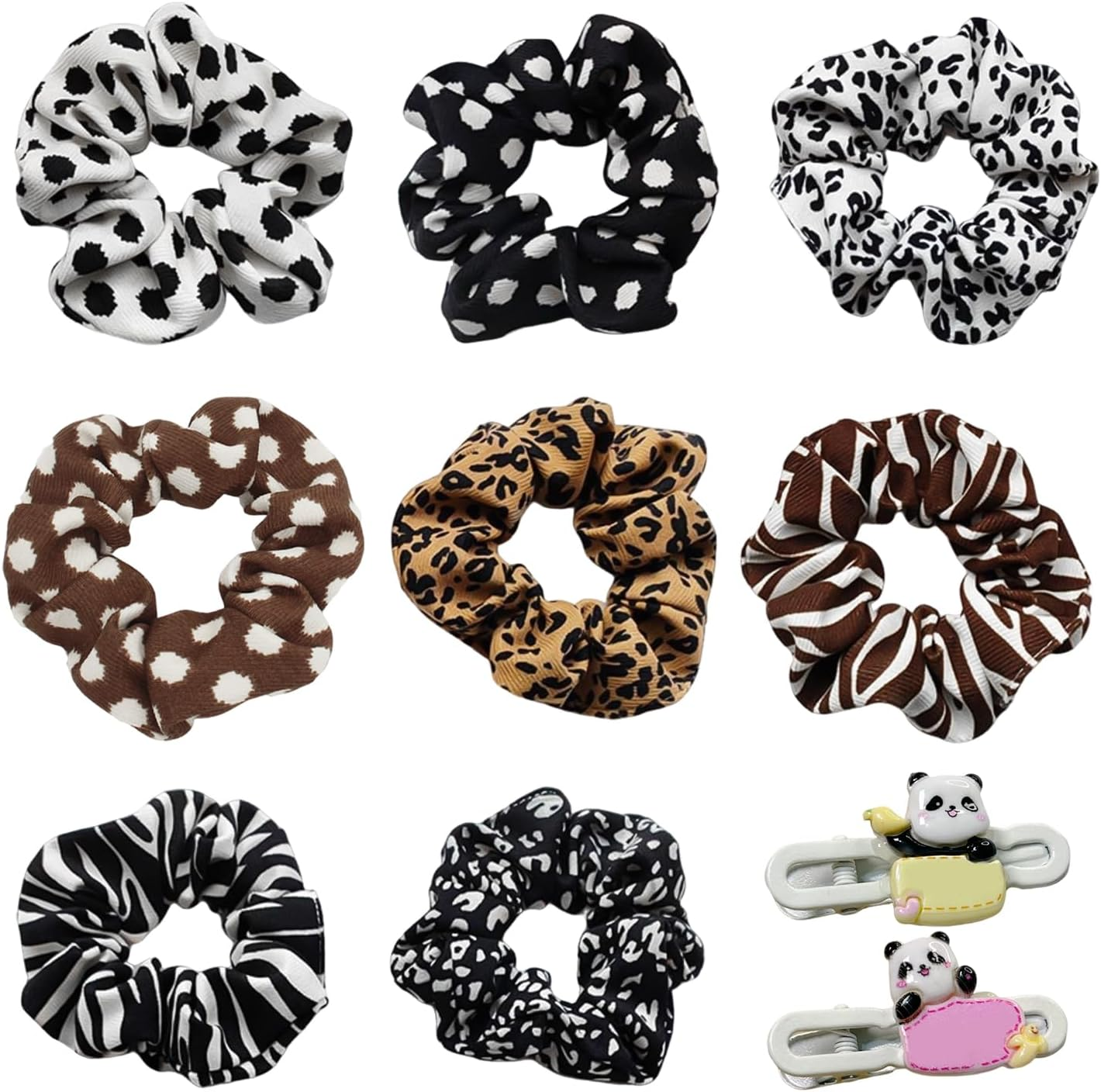 8 Retro Hair Rings and 1 Pair Cute Hair Cards, Women'S Hair Accessories, Hairstyle Decorations, Creative Personality Hair Accessories. image number 2