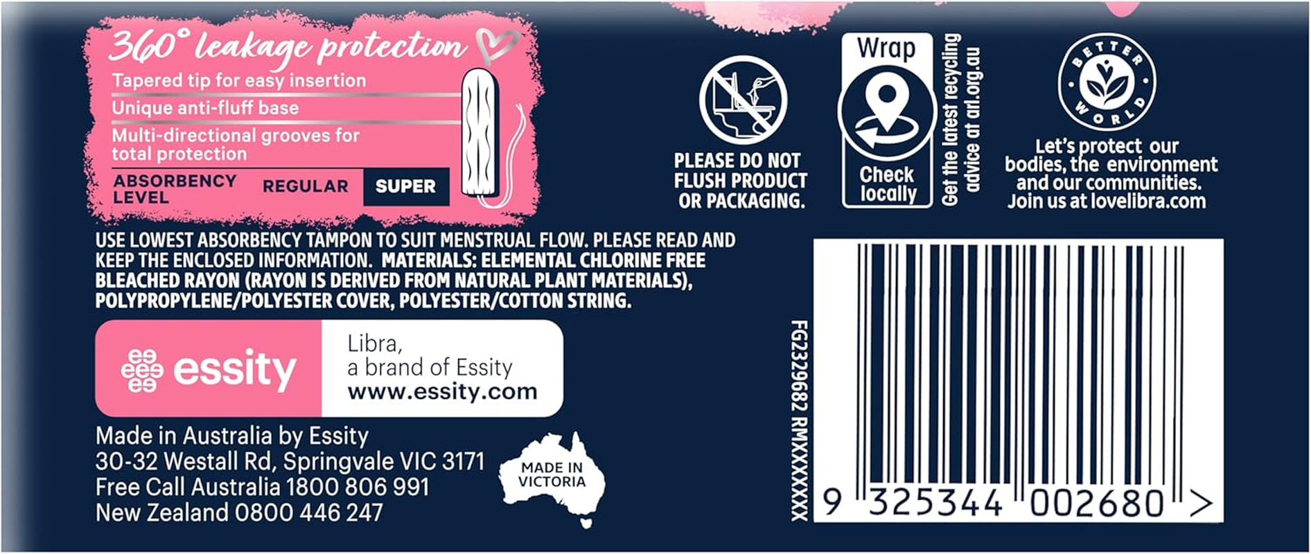 Libra Body Fit Super Tampons, Pack of 16 image number 1