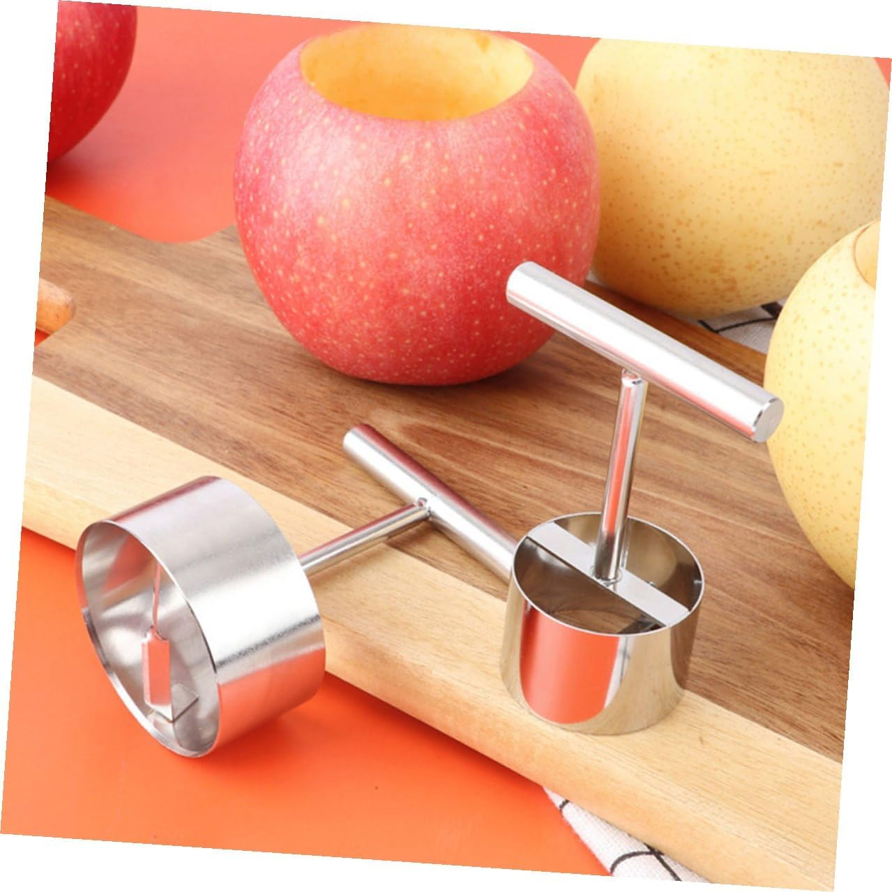 4Pcs Stainless Steel Fruit Core Remover Ergonomic Metal Pear Apple Corer Kitchen Supply Vegetable Remover with Sharp Easy-Clean Handles image number 3