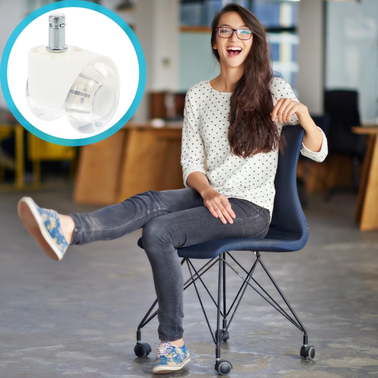 Cabilock Caster Wheels for Chair 5Pcs Replacement Caster Wheels -Directional for Office Easy Installation for Heavy Furniture