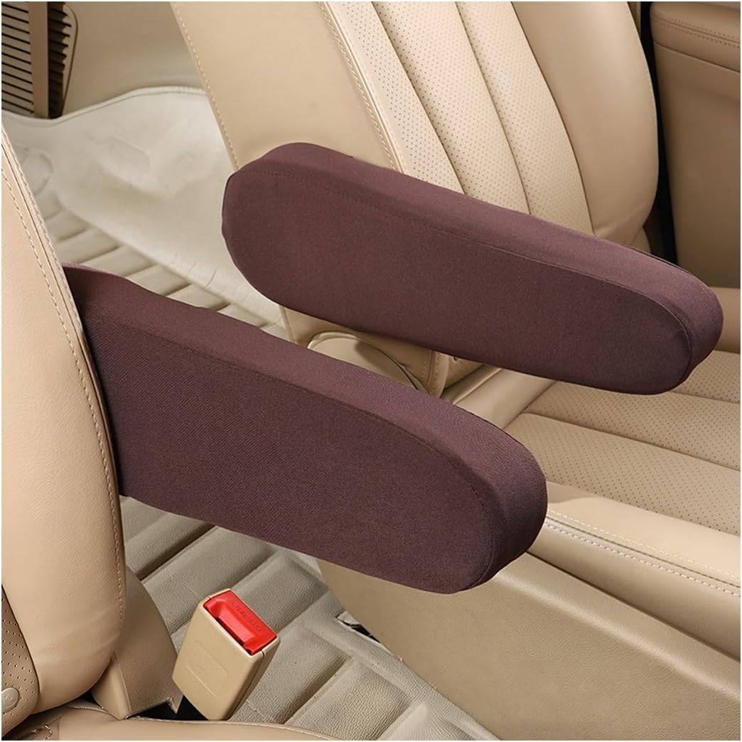 AUCELI 2 Pcs Car Front Seat Armrest Covers, Cloth Fabric Armrest Protectors, Direct Replacement Center Console Lid Armrest Cover Skin, Universal Accessories for Car, SUV, Truck and Van