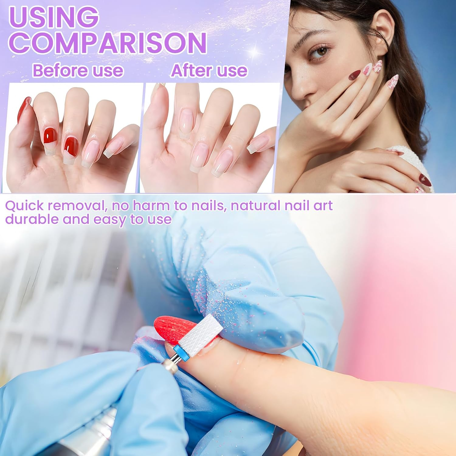 Mohito 21 Piece Nail Drill Bits, Piece Nail Drill Set, 3/32 Inch Electric Nail Cutter Bits Set, for 3/32 Inch Nail Drill Gel Nails Acrylic Gel Manicure and Pedicure image number 6