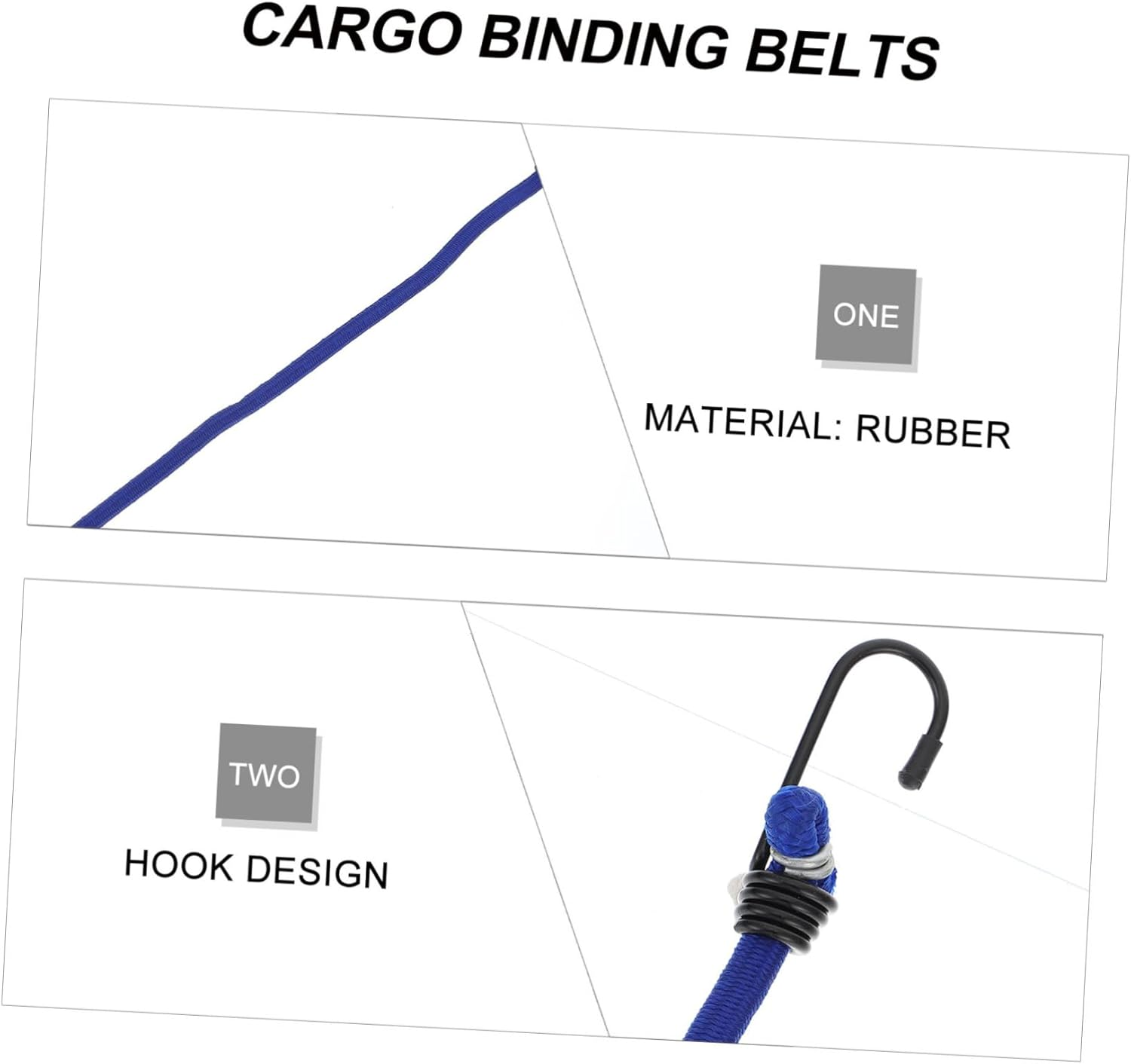Hoement 10Pcs Elastic Cargo Straps Hooks Versatile Luggage Tie down Belts for Motorcycles Rvs and Trailers for Secure Binding image number 2