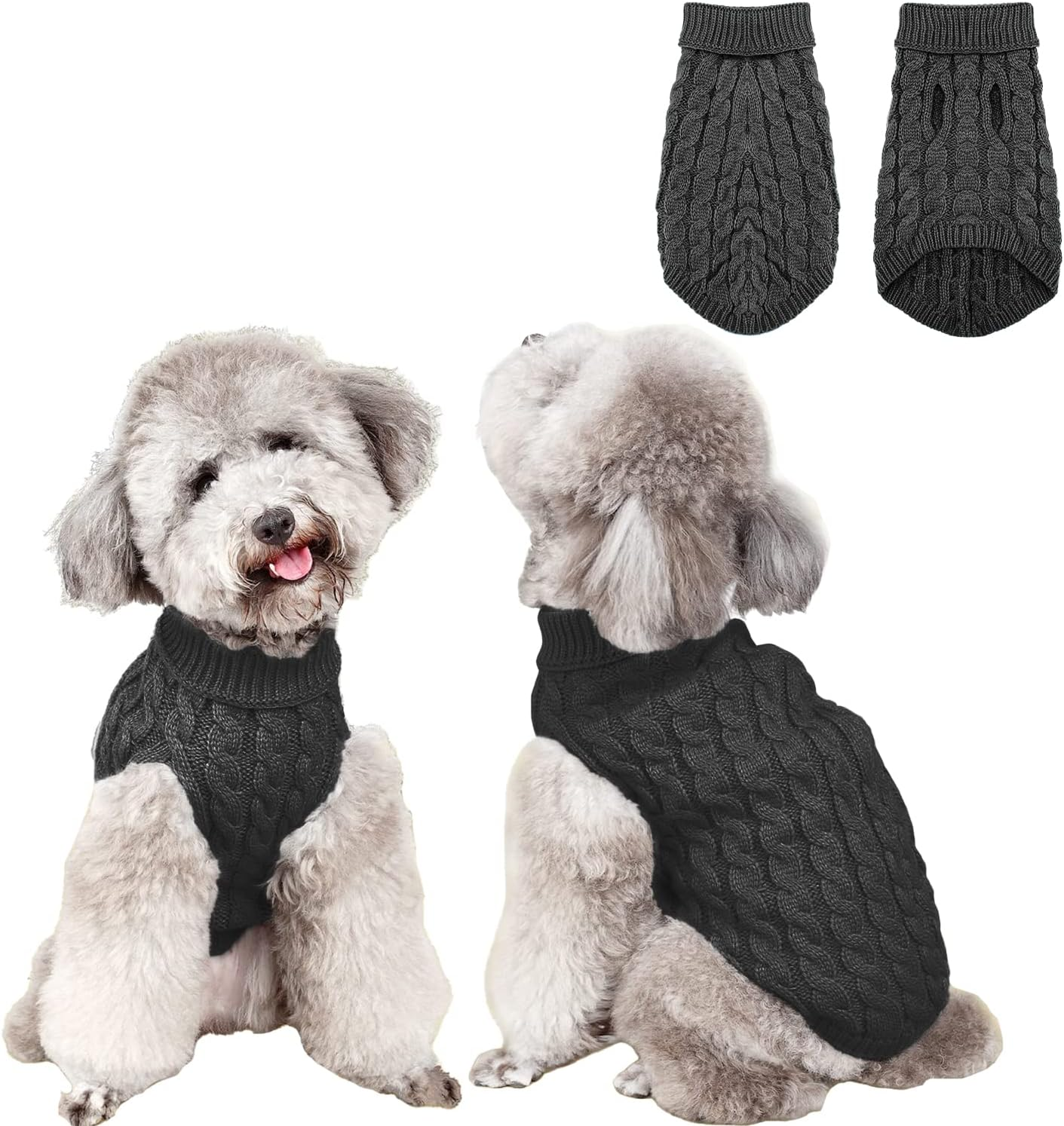 Dog Sweaters for Medium Small Dogs, Cat Sweater Dog Clothing Dog Jumper Puppy Turtleneck Knitted Dog Outfit Pet Twist Striped Vest Cute Warm Winter Clothes for Chihuahua, Dachshund (Light Pink, L)