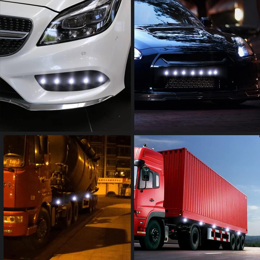 Drisentri 10Pcs 18Mm Car Eagle Eye DRL Led Daytime Running Lights LED 12V Backup Reversing Parking Signal Automobiles Lamps, White image number 1