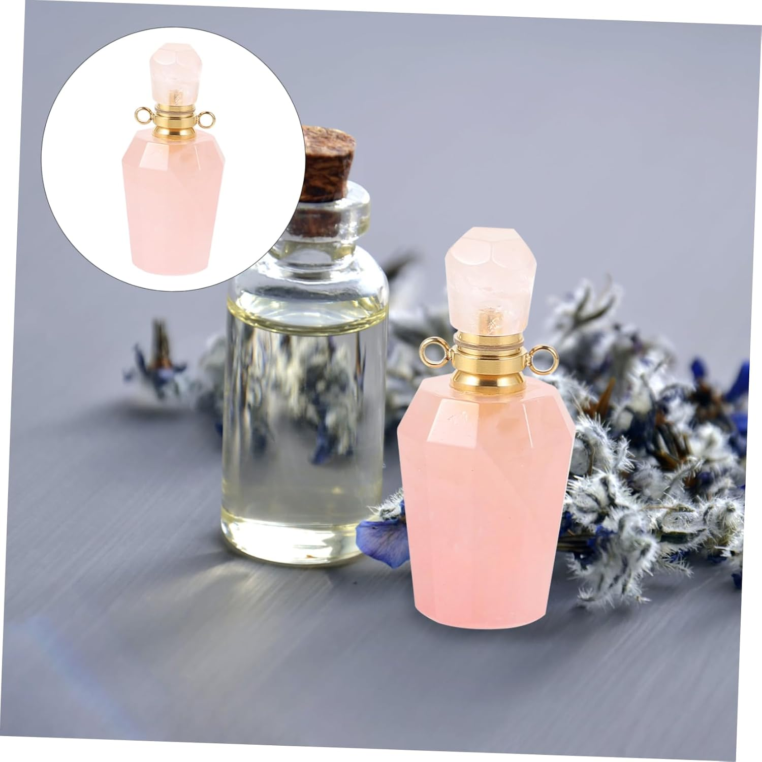 Aromatherapy Bottle Pendant for Essential Oil Storage Pink Made of Material for Diffuser Oil Use at Home Travel image number 2