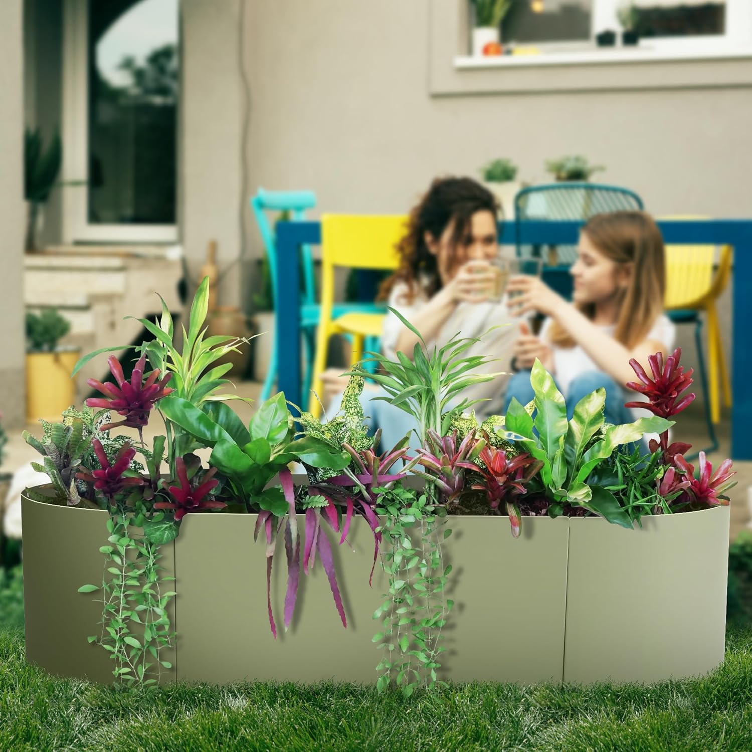 Worth Garden Heavy Duty Galvanized Steel Raised Garden Bed Kit with Powder Coated Olive Green Finish - 48" L. X 24" W. X12 H. - Metal Planter Box for Vegetables, Flowers, Herbs - Outdoor Gardening image number 6