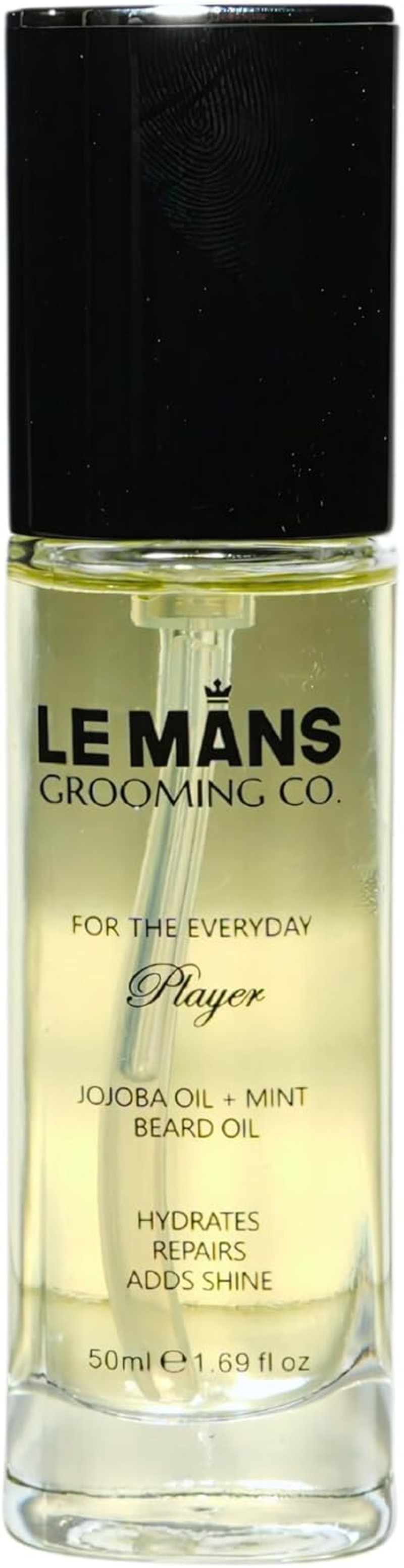 Le Mans Grooming Beard Oil for Men, Jojoba Oil & Mint, Growth, Hydration & Shine, Softens, Tames & Promotes Growth, Conditioner & Softener for All Beard Types, 50Ml