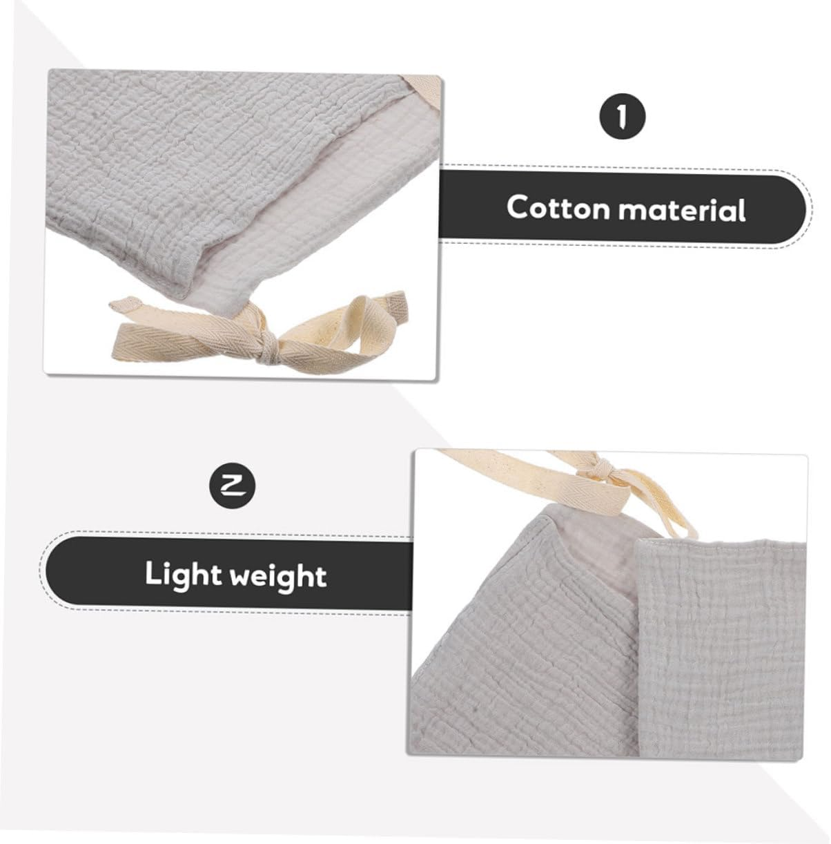 2Pcs Crib Hanging Organizer Cotton Diaper with Dual Pockets for Nursery Essentials Stroller and Changing Table Storage Soft Material for Items image number 6