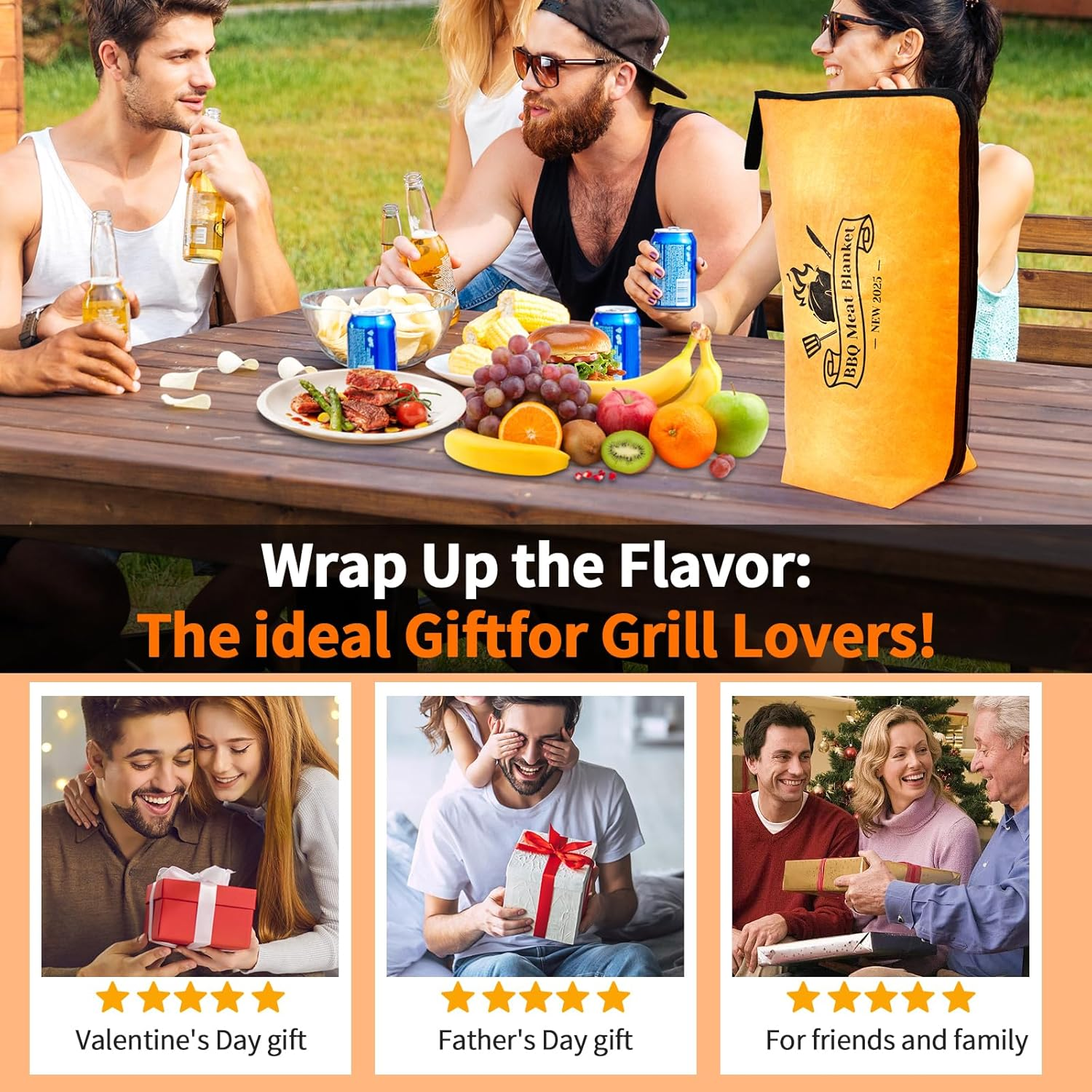 BBQ Blanket for Resting Meat &ndash; Insulated Smoker Grilling Bag for Juicy Flavorful Meats | Ideal for Brisket, Ribs, Pork & More | Durable, Easy to Clean & Portable（25In） image number 1