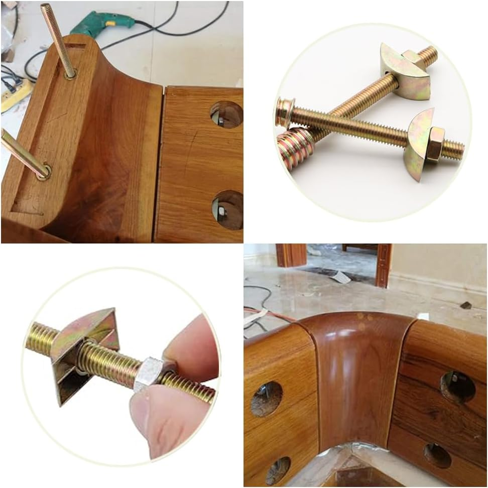 8 Pack Countertop Connector Bolts, M8*90Mm Table Top Fasteners Worktop Connecting Bolt Furniture Nuts Hardware for Jointing Clamping Fixing image number 4