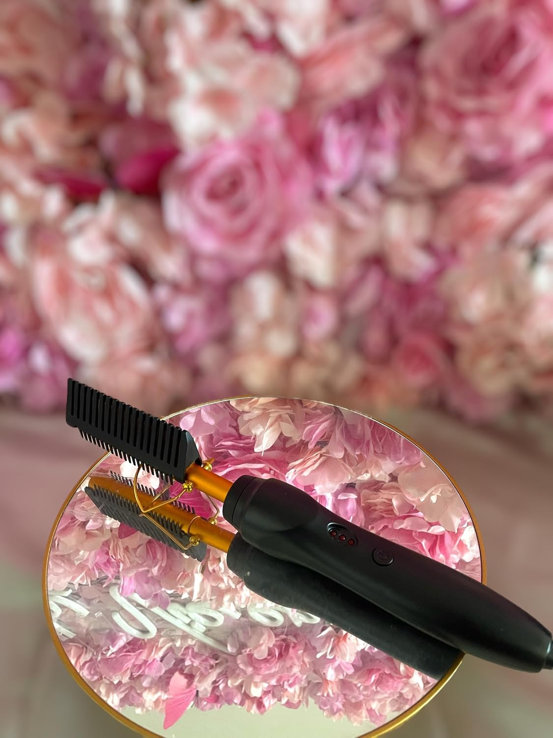 Electric Heat Comb/Hair Straightener with AU Plug, Ceramic Pressing Comb, Portable Curling Iron, High Heat, Auto Shut-Off image number 1