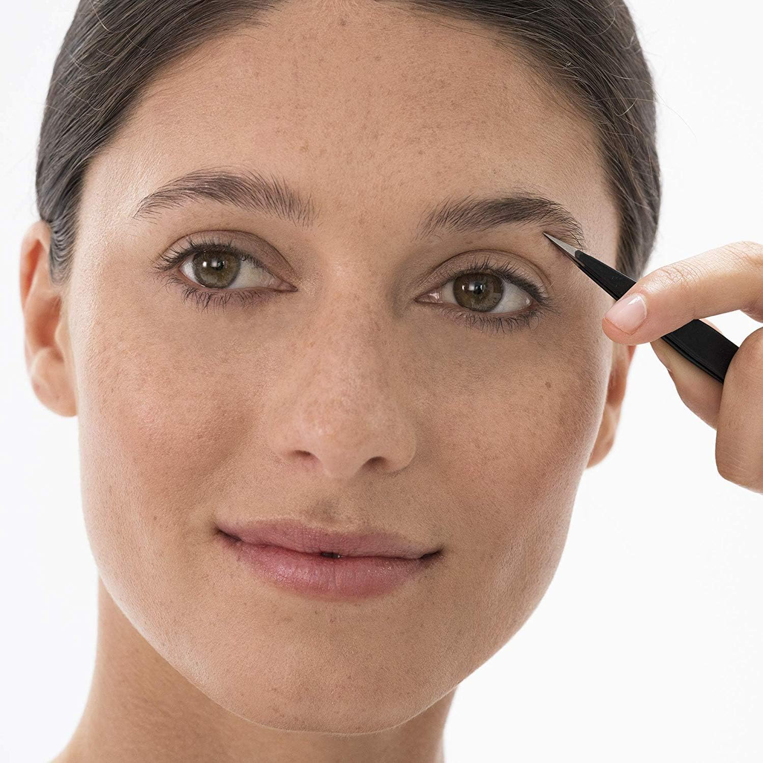 Fokmuaex Fine Point Precision Tweezers - Needle Nose for Facial Hair Removal (Nose Tip, Eyebrows, Lash, Chin) - Splinter & Ticks Remover - Ingrown Hair Tool for Women & Men - Black 4 Pcs image number 5