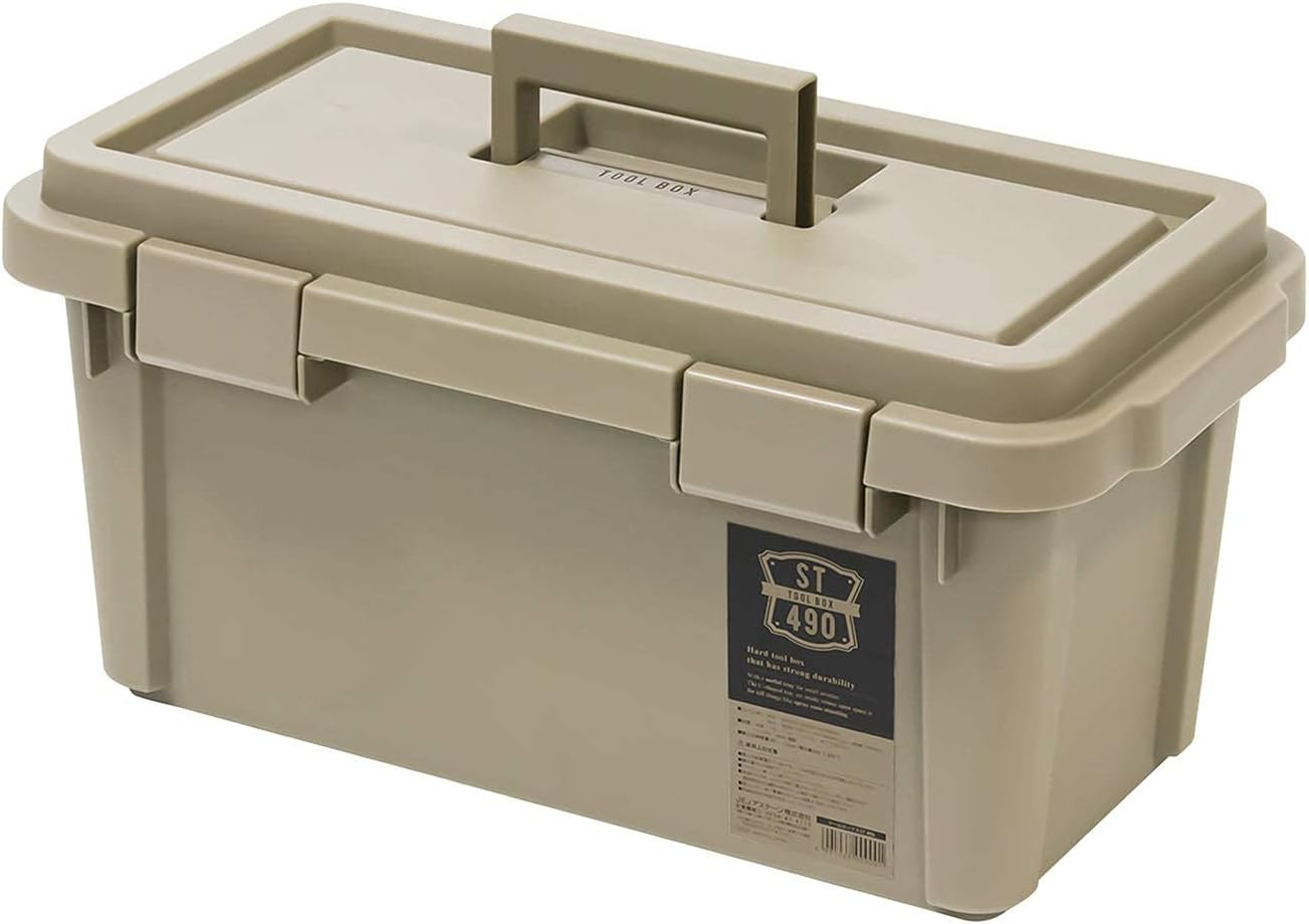 JEJ Astage ST490S S Series Tool Box, Storage Box, Made in Japan, Outdoor Storage, Camping, Sand Beige, Width 19.3 X Depth 10.0 X Height 9.4 Inches (49 X 25.5 X 24 Cm) image number 2