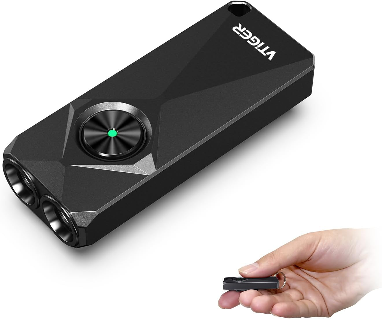 VTIGER K1 Keyring Torches, 800 Lumens Portable Flat Light, Rechargeable Mini Torch with Clip, Compact LED Lamp with Magnet for Daily Use, Camping, Emergency