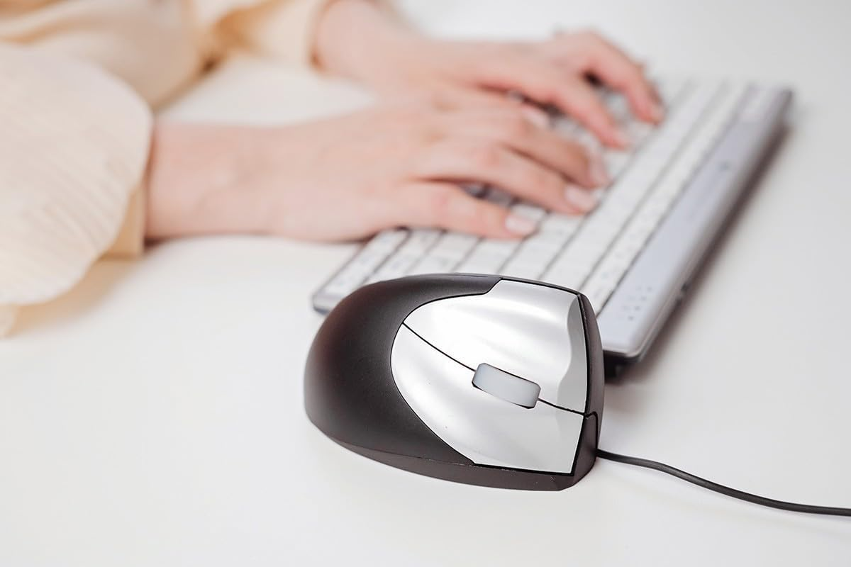 Luolaproject Wired Left Handed Ergonomic Mouse, Reduce Wrist Strain Handshake Optical Vertical Mouse, Compatible with Laptop, Desktop, Windows, Mac image number 3