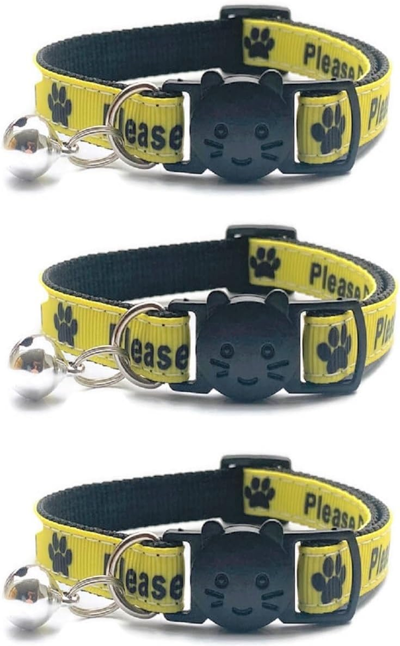 Worded Cat Collars &ndash; Please Do Not Feed Me/I Am Microchipped | Safe Quick Release Breakaway Buckle | Zacal Cat Collars - Pink, I Have a Loving Home (Pack of 3) image number 2