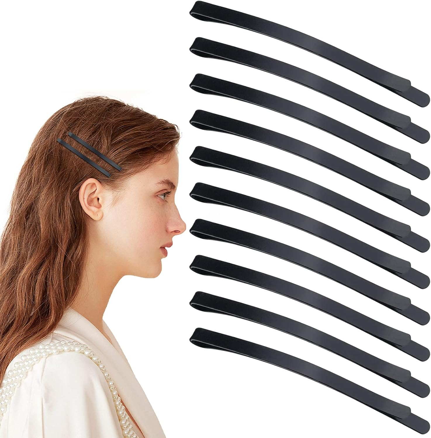 50 Black Jumbo Bobby Pins, 2.56 Inch Metal Hair Clips Hair Pin Bobby-Pins Hairpins Hair Accessories for Women Thick Long Updo Hair Style - 2.56" Gold image number 6