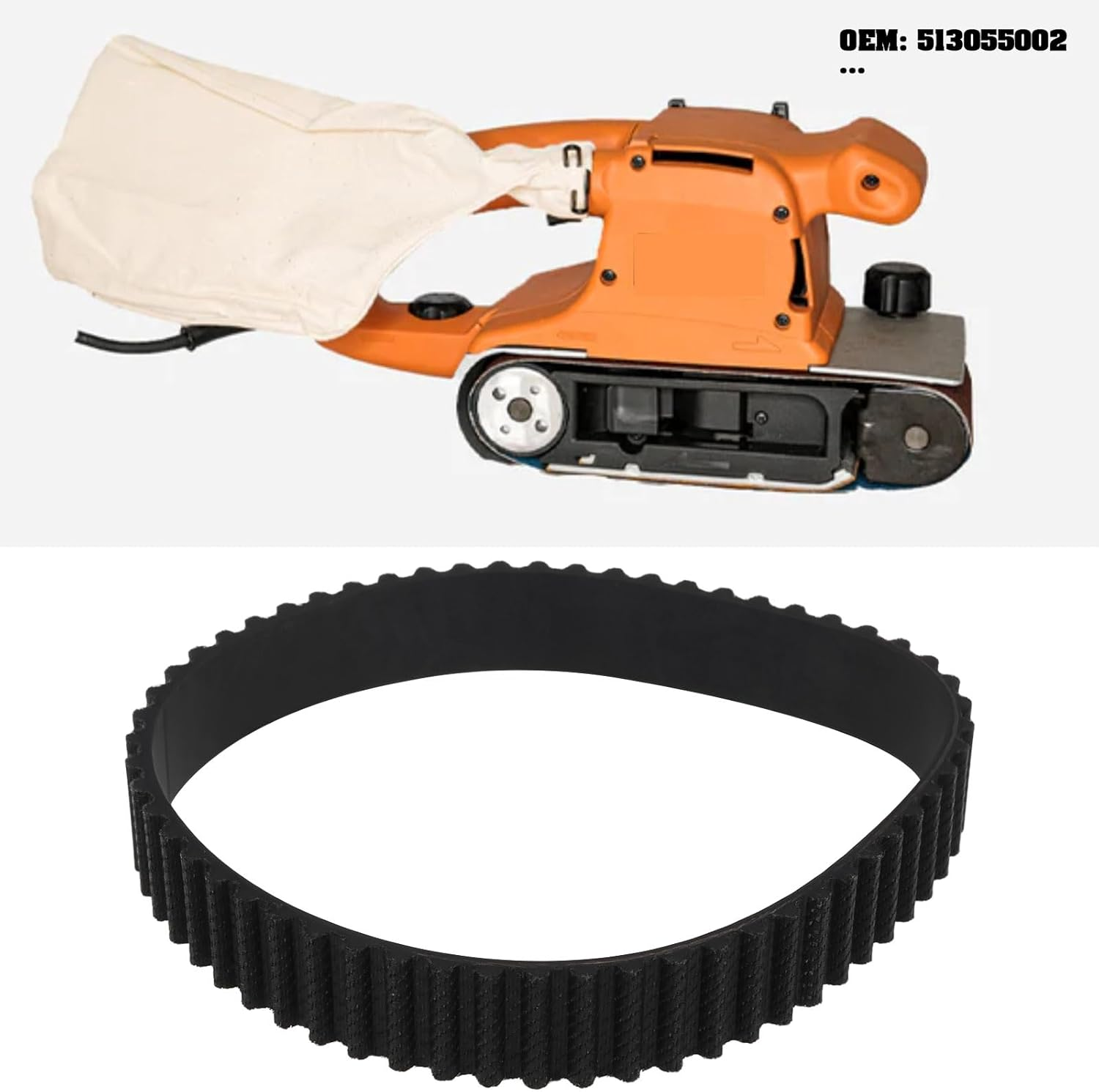 2Pcs 57 Teeth Belt Sander Timing Belt 285X15Mm 513055002 Compatible with AEG HBS1000E image number 3