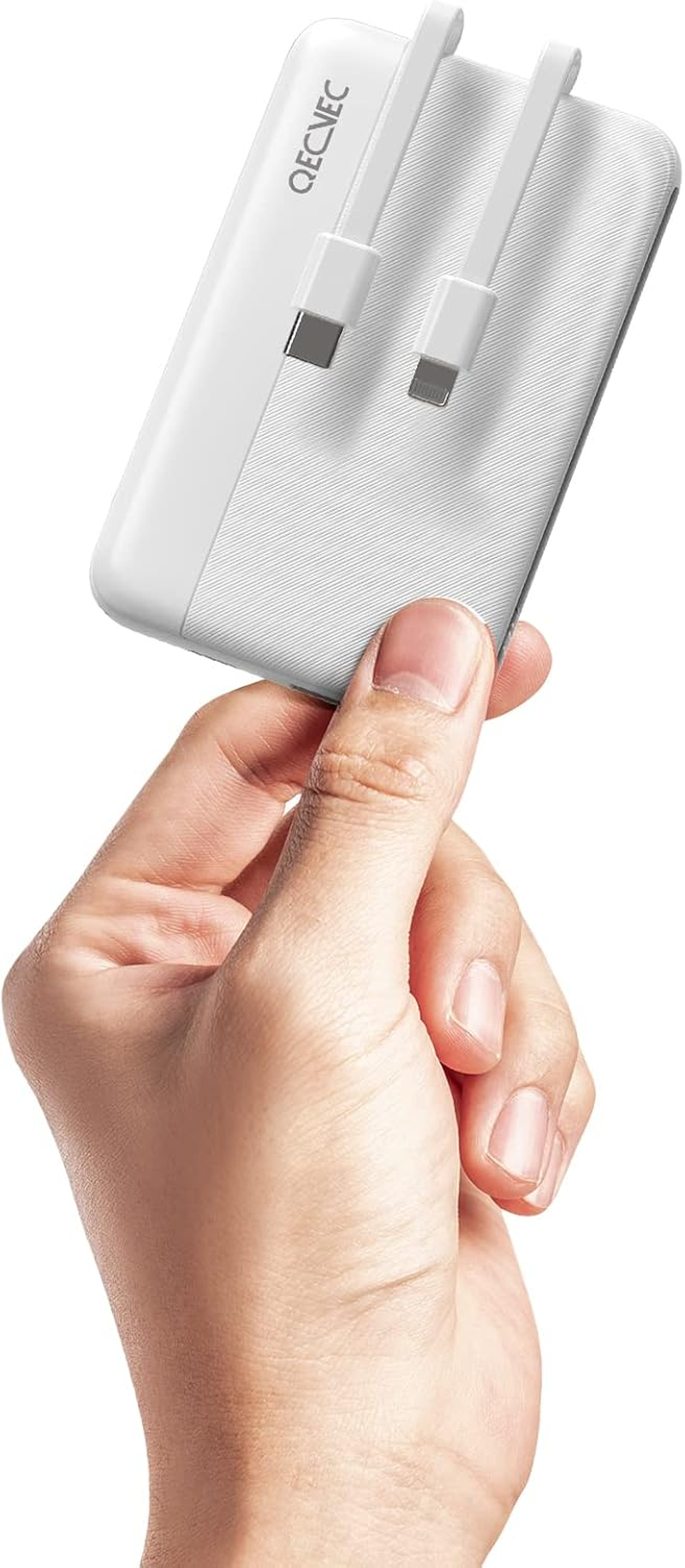 Power Bank 10000Mah, Portable Charger with Built-In Cables, 22.5W PD Fast Charging for Iphone & Android Devices, Ultra-Compact Travel Essential, Pocket-Sized Design-Black