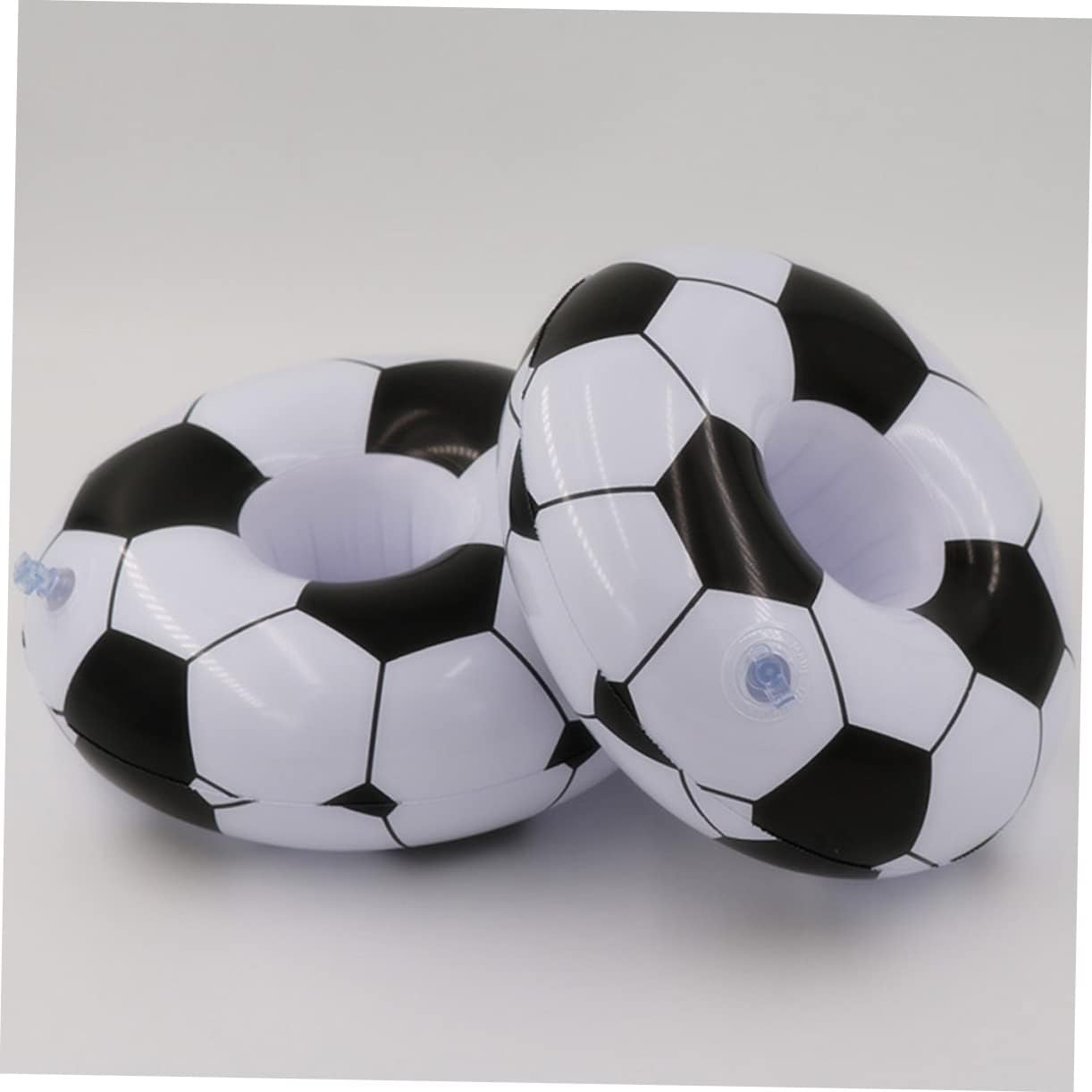 Totority 2Pcs Inflatable PVC Football Drink Floating Cup Holder for Pool Beach Soccer Ball Beach Drink Cup Holder for Party Decorations image number 6
