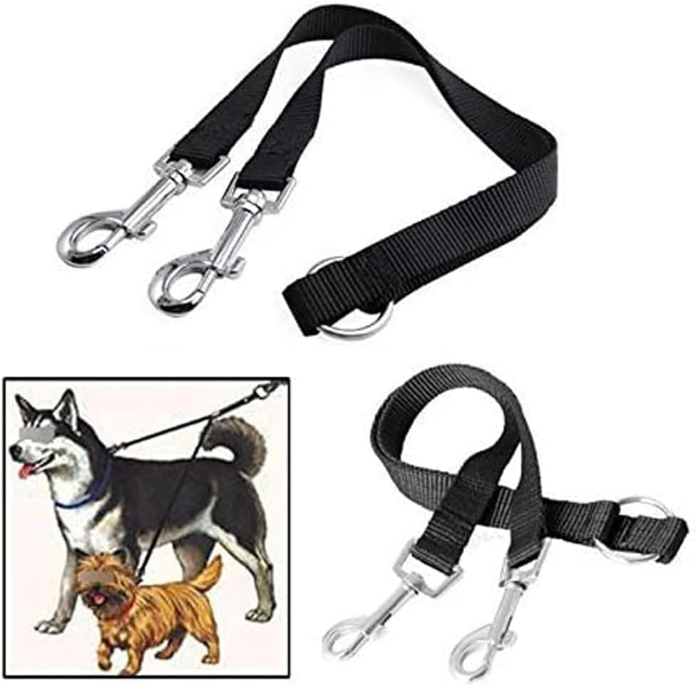 2 Way Dog Leash Lead Double Dogs Leash Coupler Dual Lead Walk Pet Puppy Nylon (Purple) - Purple image number 5