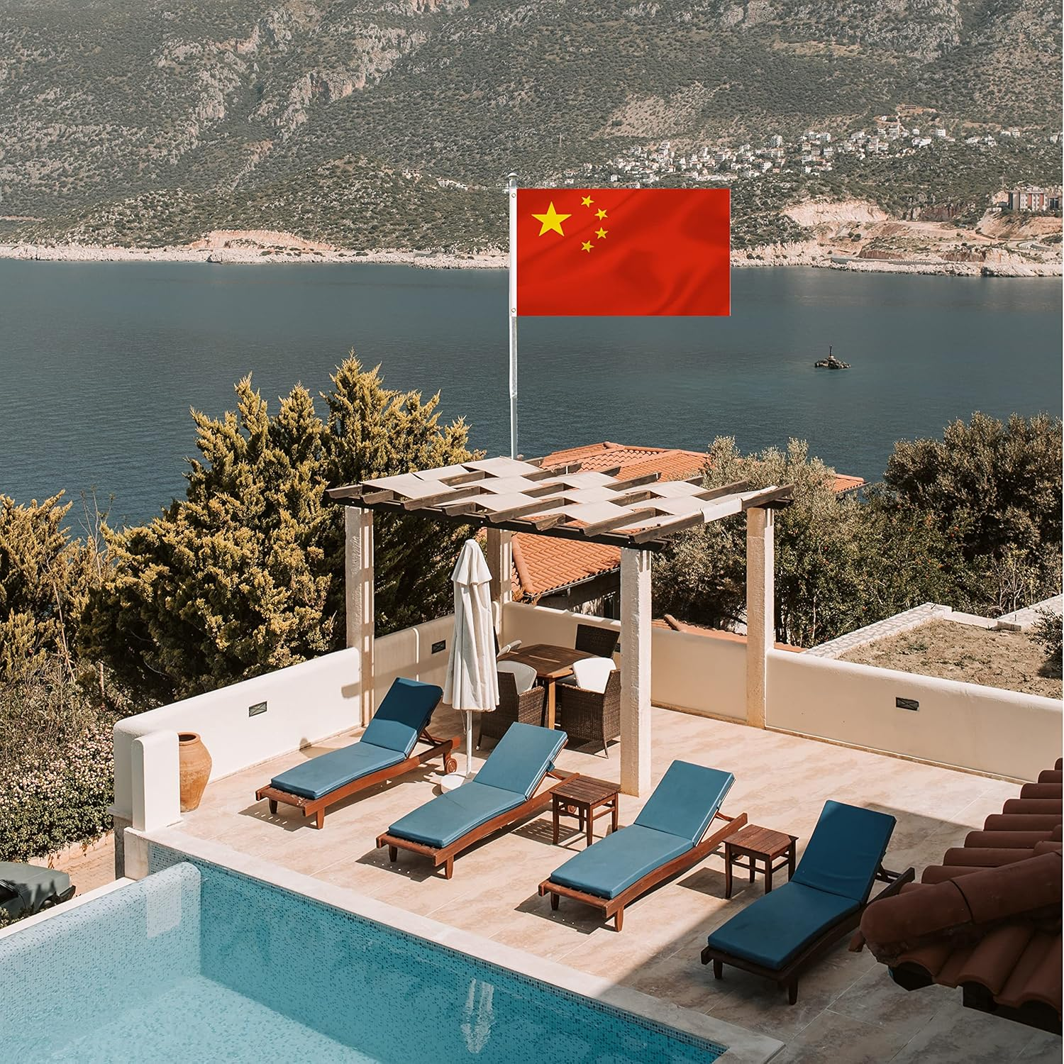 LARGE Chinese Flag, 3X5Ft China Flags Banner for Indoor Outdoor Decoration of Canada Yards.Parade or Express Mood image number 1