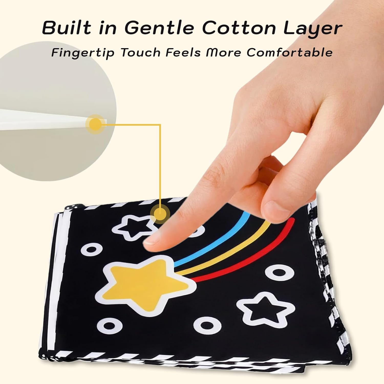 High Contrast Baby Toys, High Contrast Bedside Cloth Book for Newborns 0-6 Months, Visual and Cognitive Developmental Sensory Toy, Durable and Versatile 81.5Cm Stand up Design image number 1