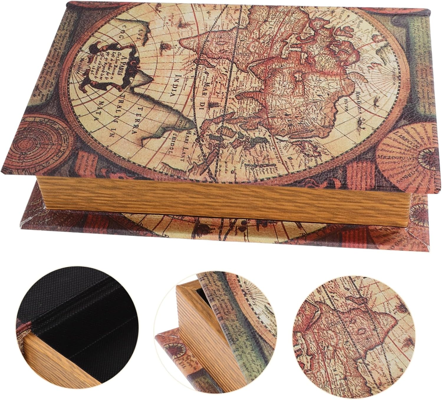 Sosoport Retro Fake Book Box Vintage Book Shaped Storage Box for Home Decor for Displaying Storing Small Items image number 1