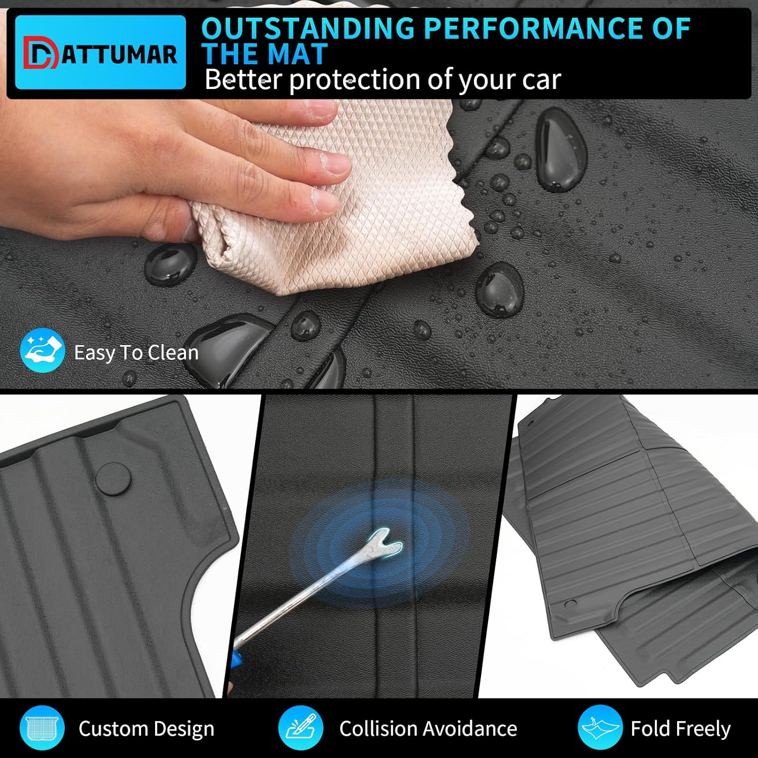 Dattumar Truck Bed Mat Tailgate Mat for 2021-2025 Ford F150 or F150 Lightning 5.5Ft Bed All Weather Protection TPE Accessories (21-25 F150 & Lightning 5.5 Feet) image number 3