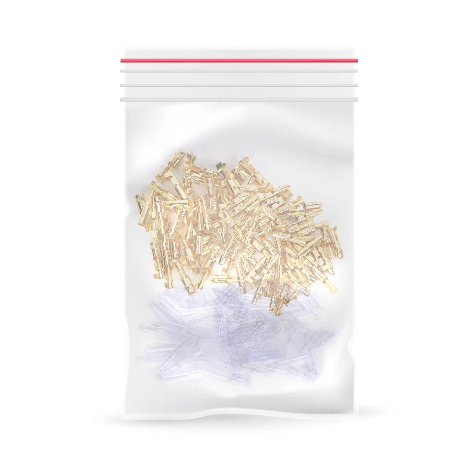 Ruimou 200Pcs 3.9Mm Gold Bullet Wiring Brass Terminal with Insulation Sheath Kit for Wire Connection, Car, Boat, Motorcycle,Bike image number 2